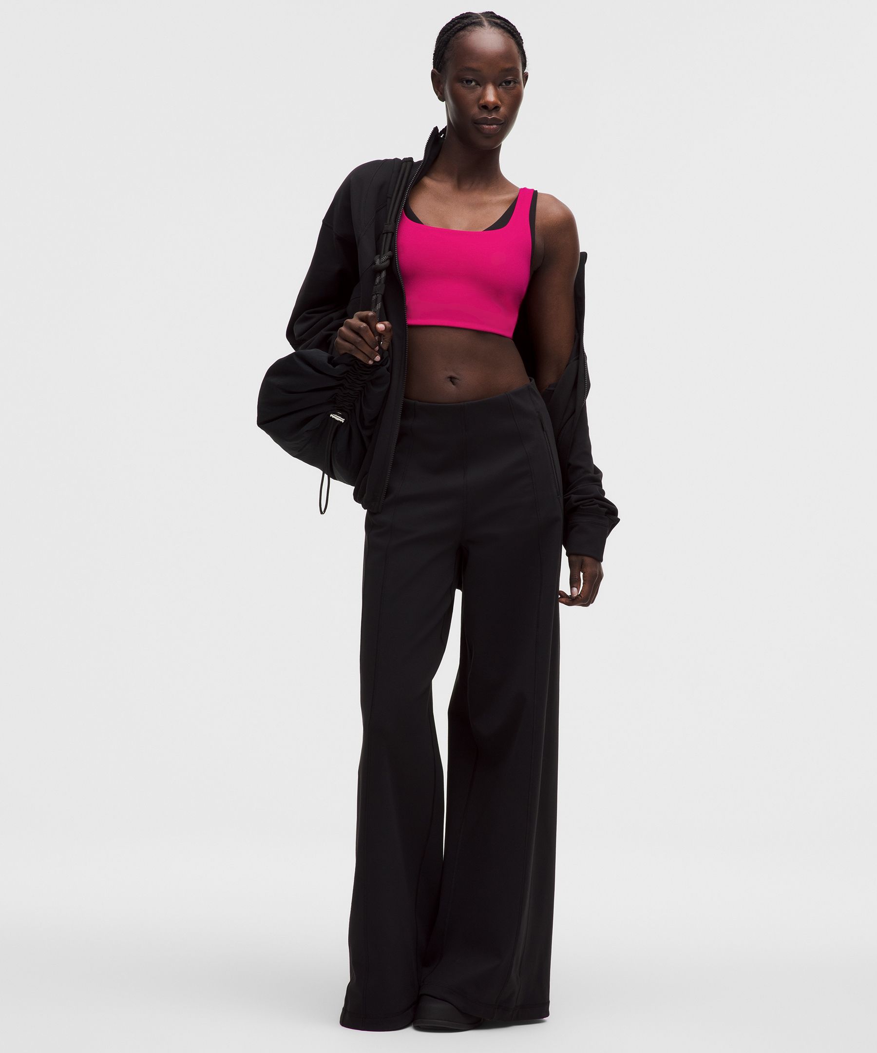 Lululemon Bend This Scoop And Square Bra In Pink