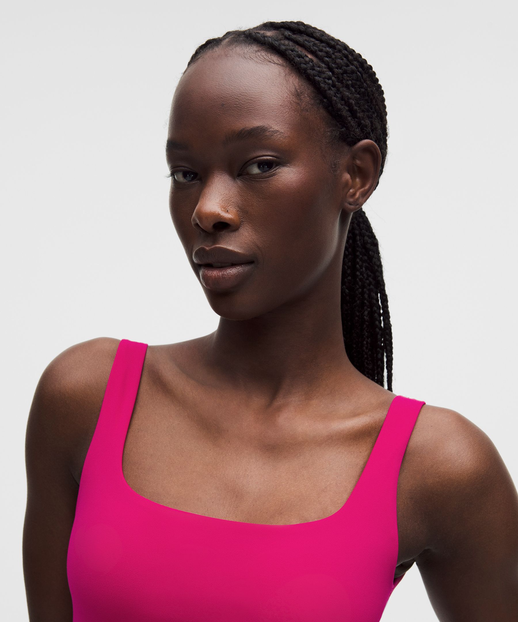 Lululemon Bend This Scoop And Square Bra In Pink