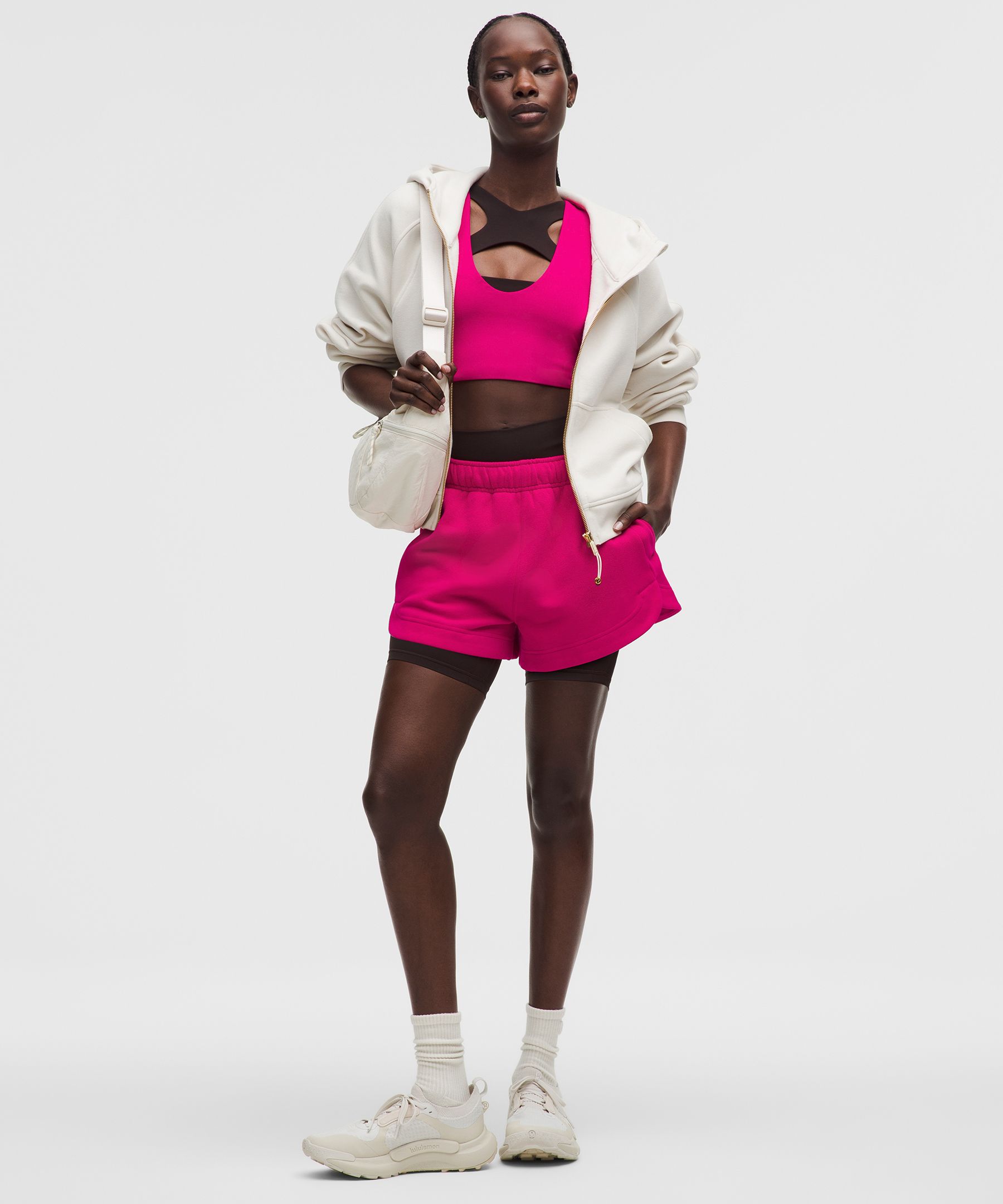 Lululemon Bend This Scoop And Cross Bra In Pink