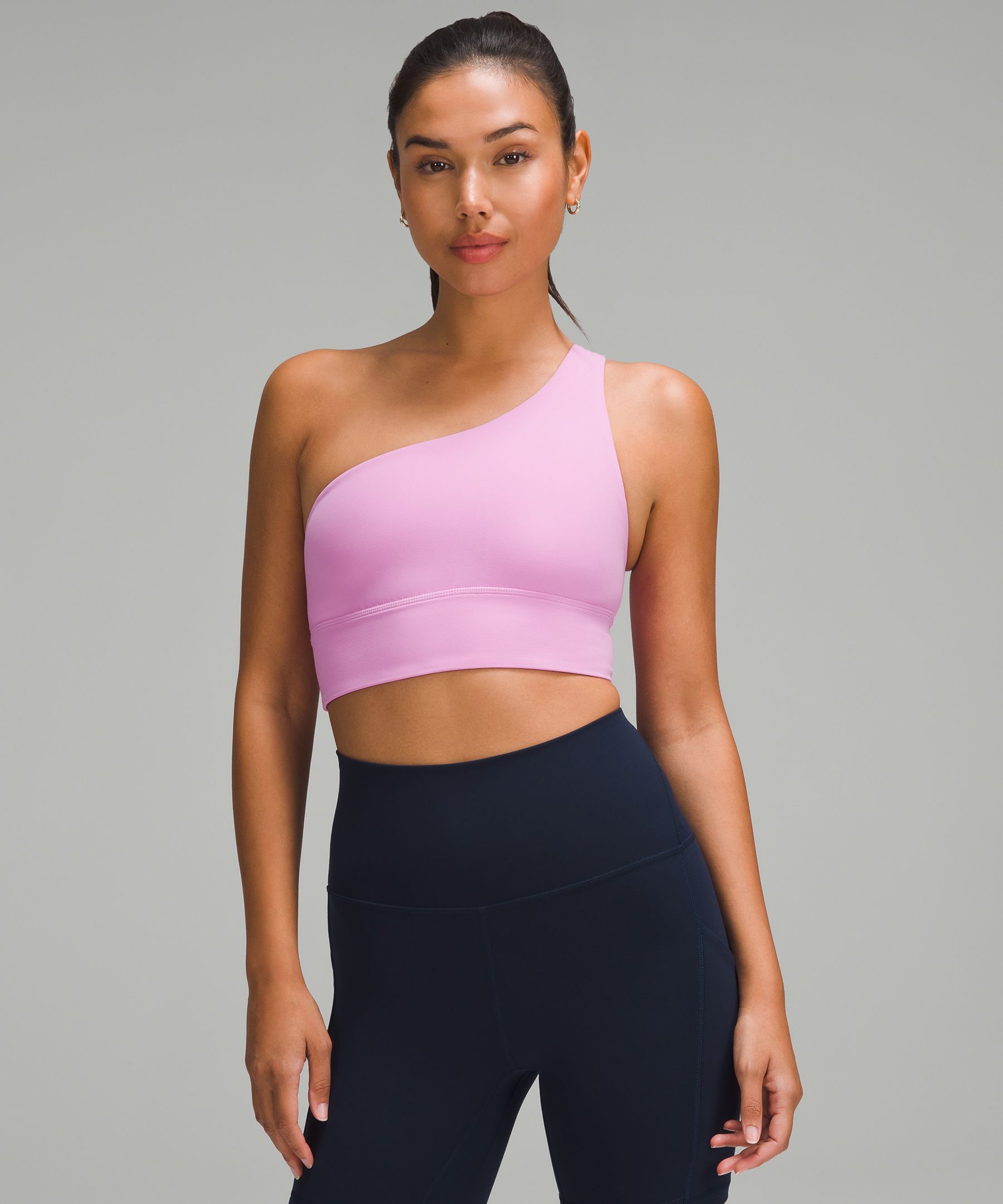 lululemon athletica, Intimates & Sleepwear, Nwt Lululemon Ribbed Nulu  Asymmetrical Yoga Bra Light Support Ab Cup Pink Peo