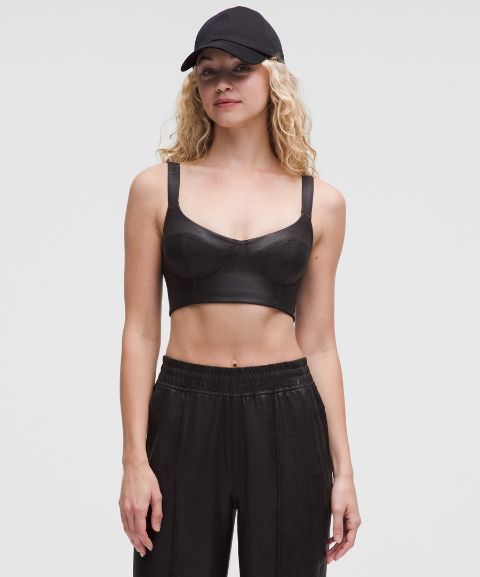 Lululemon Everlux Longline Workout Bra Light Support, A/B Cup *Matte Foil
