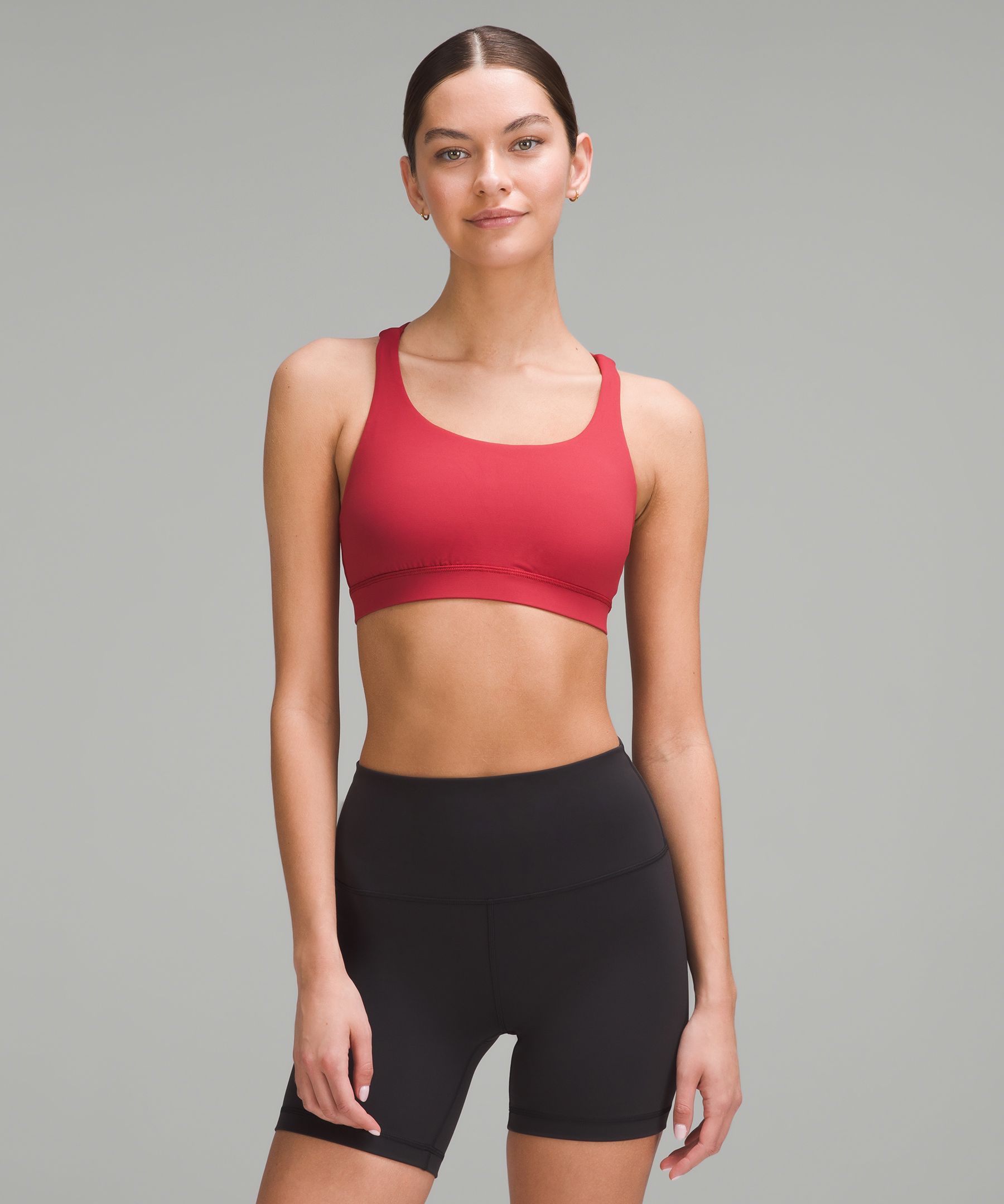 lululemon – Women’s Energy Sports Bra Medium Support, B-D Cups – Color Red – Size 16