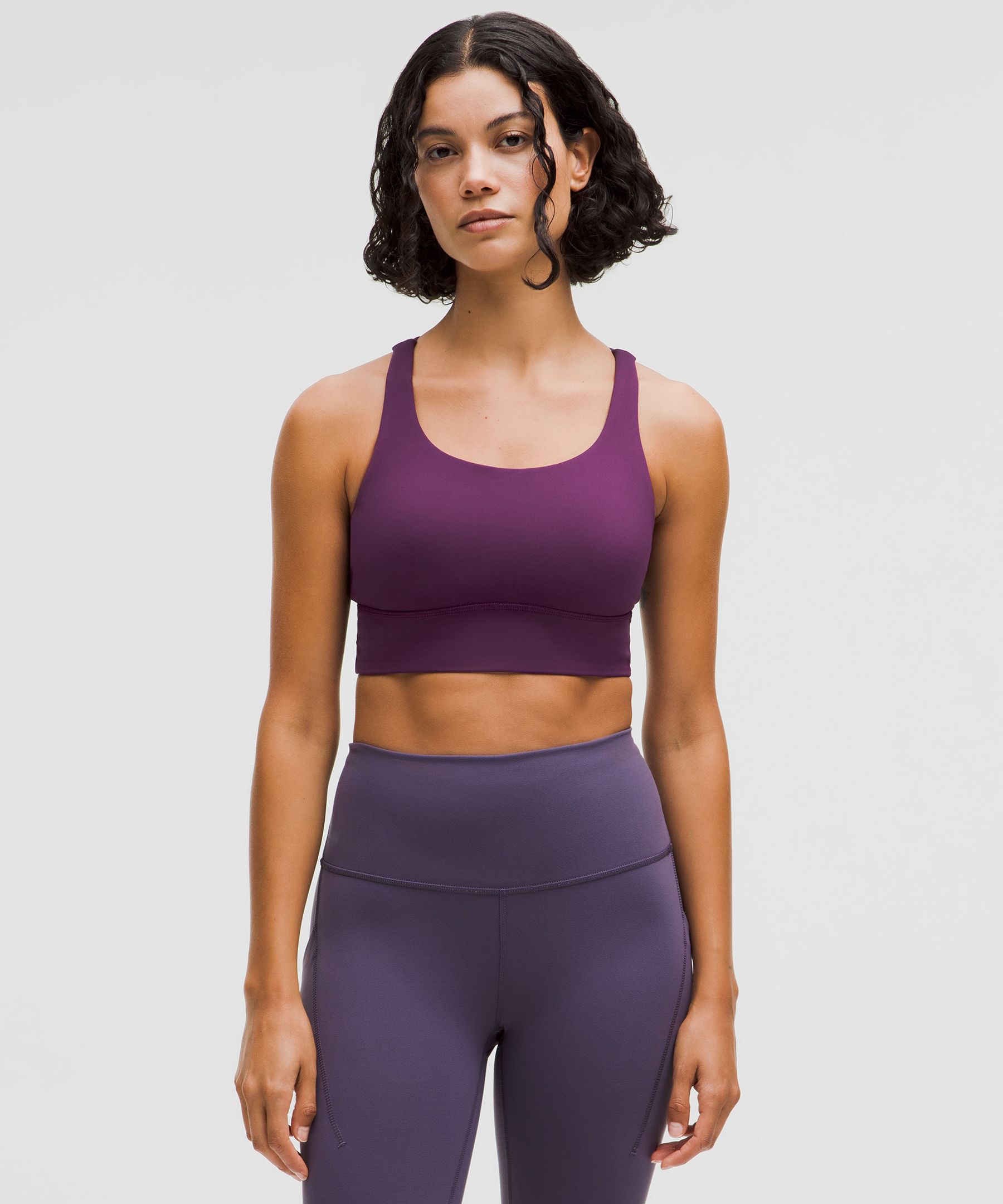 Lululemon Energy Bra Long Line Shine Medium Support, B–D Cups Foil purchases Size 8