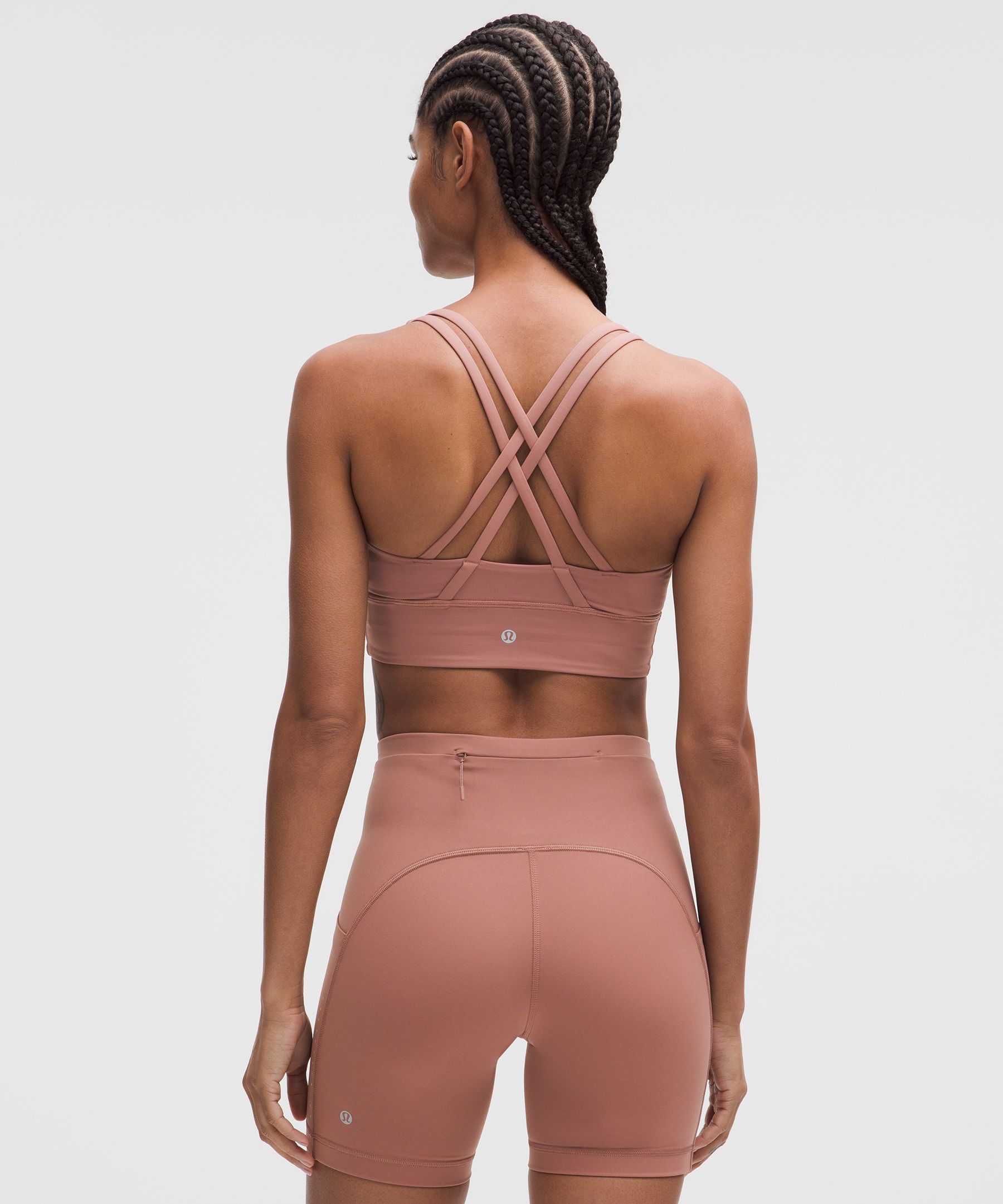 Lululemon Energy Longline Bra In Pink