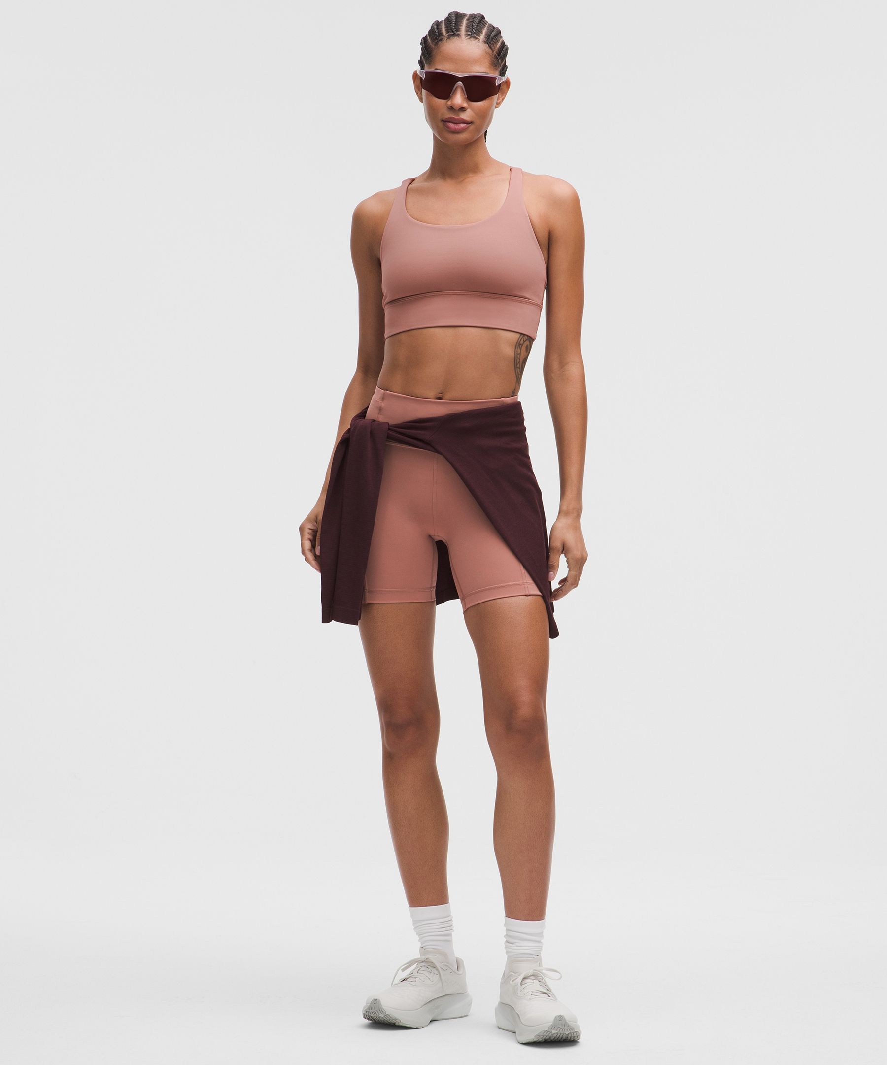 Lululemon Energy Longline Bra In Pink
