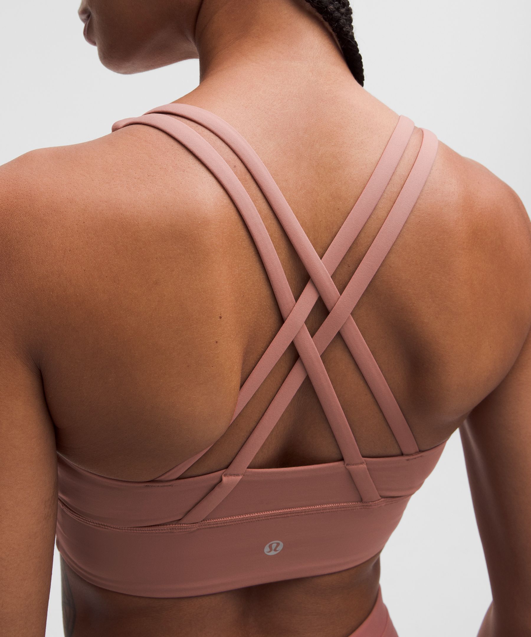 Lululemon Energy Longline Bra In Pink