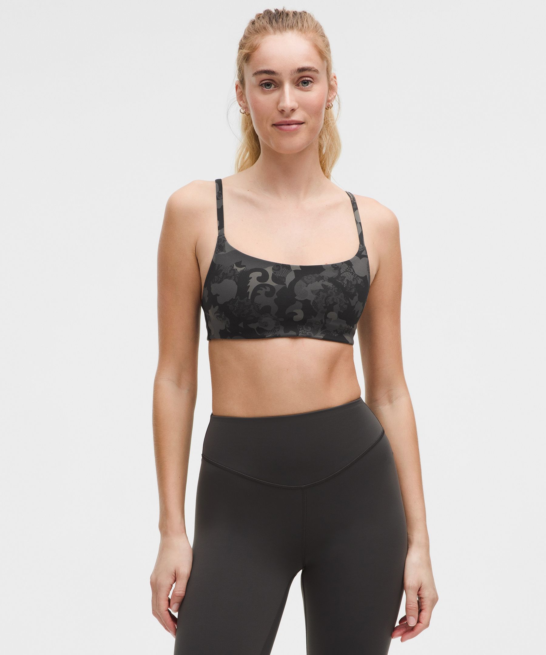 Wunder Train Strappy Racer Bra Light Support, A/B Cup - Black