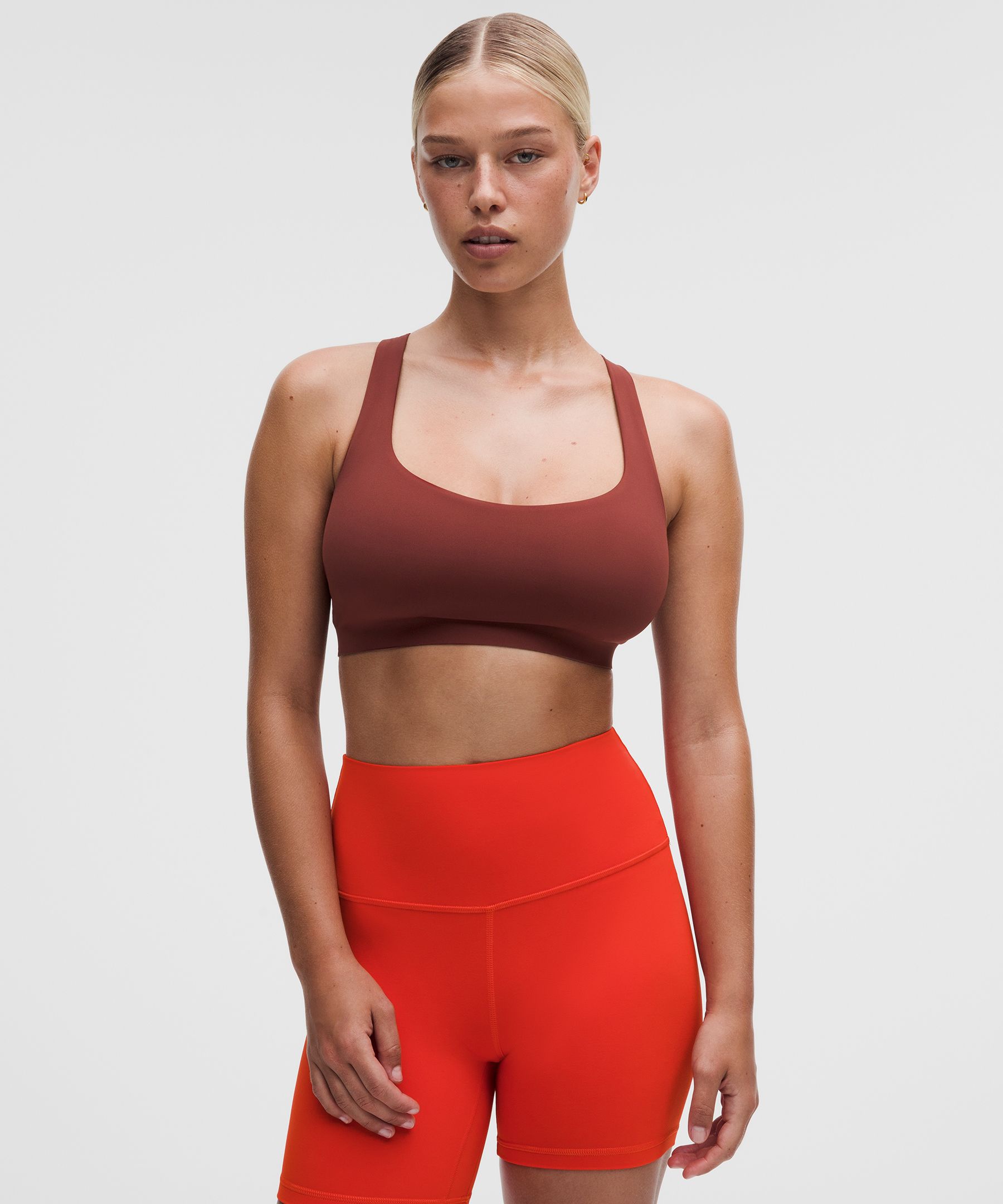 lululemon – Women’s FlexyFlex Strappy Yoga Sports Bra Light Support, D-DDD Cups – Color Red – Size 2XS/XS
