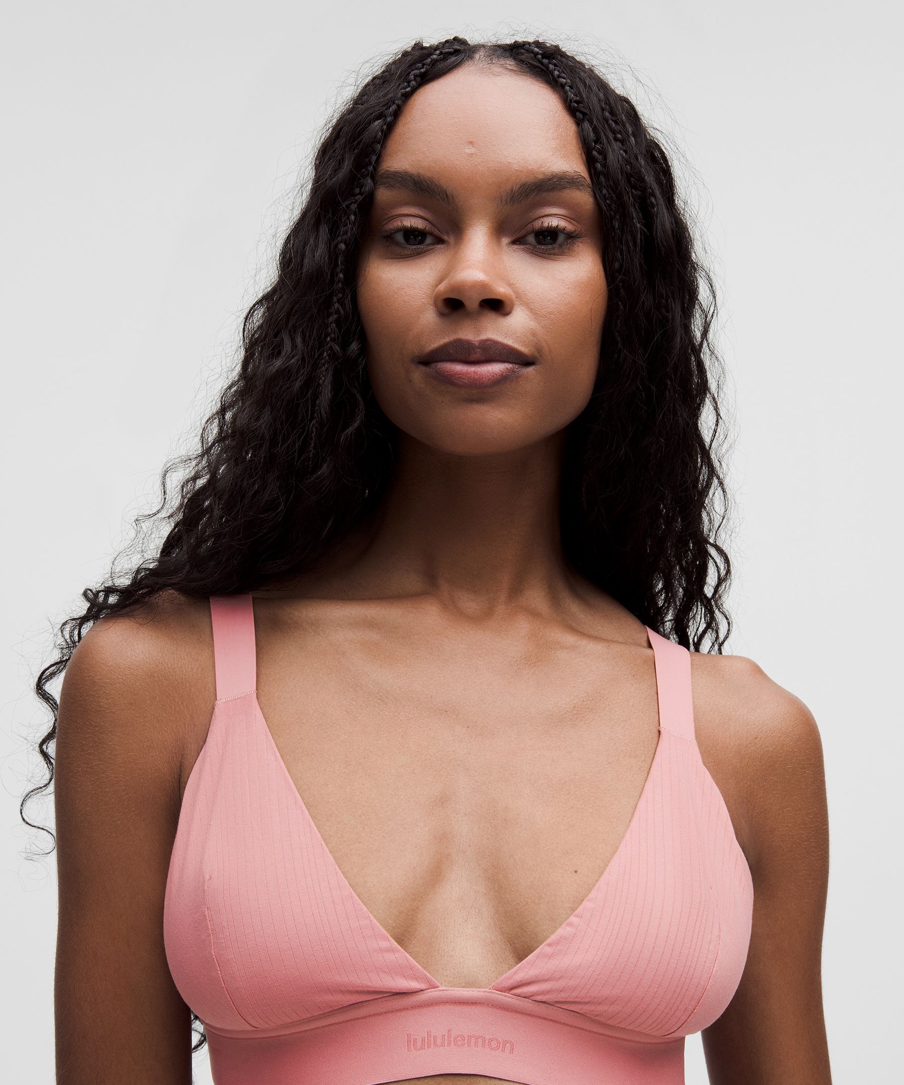 Lululemon Stretch Cotton Ribbed Logo Bralette B/c Cup