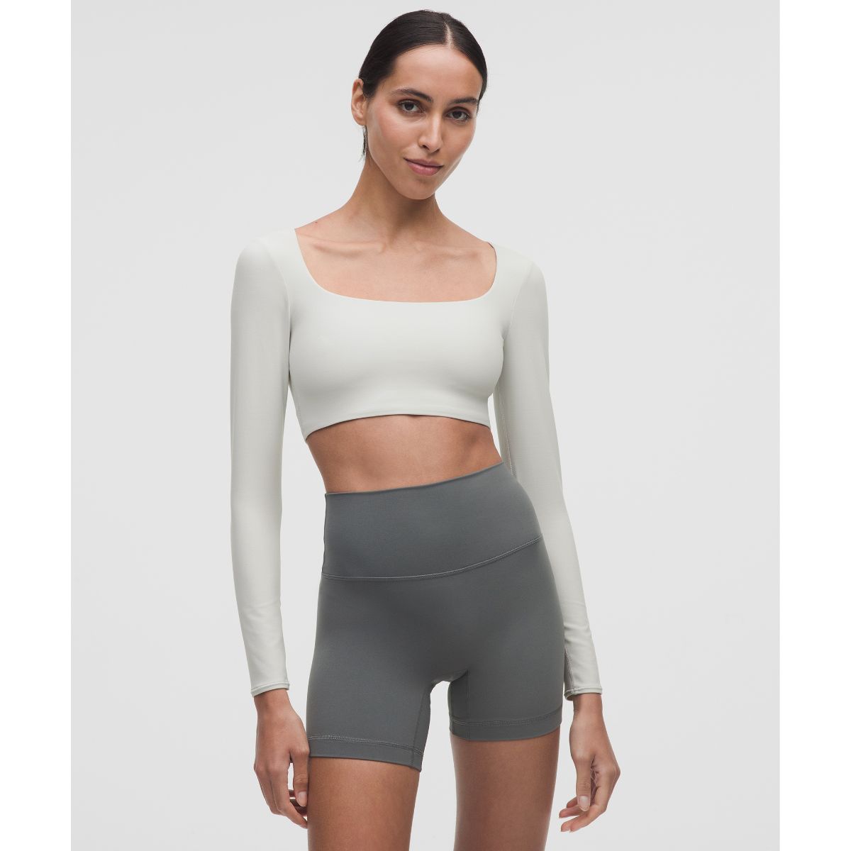 Nulu Scoop-Neck Long-Sleeve Bra Top Light Support, A/B Cup