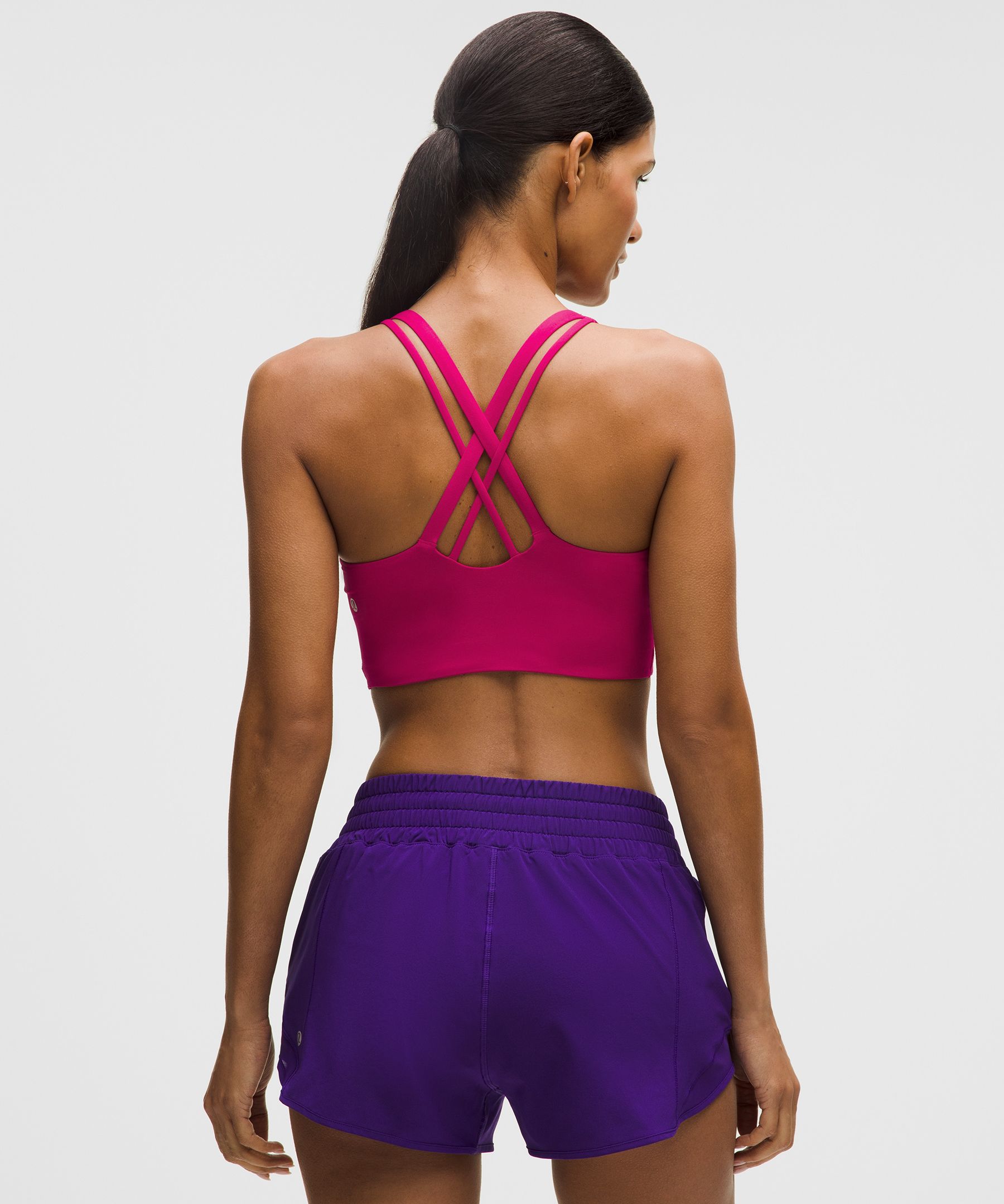 Lululemon Energy Longline Bra Medium Support, B-d Cups In Pink