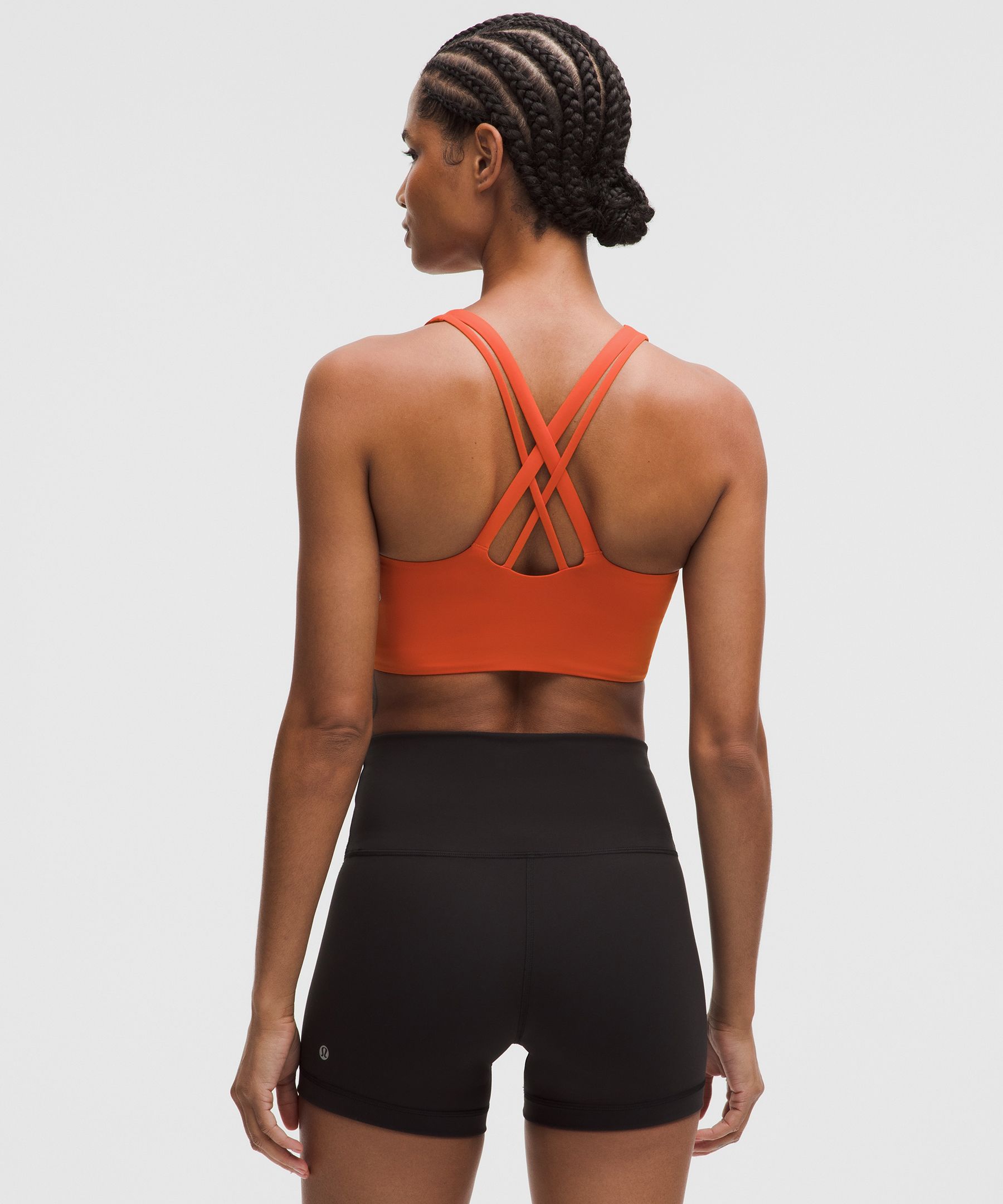 Lululemon Energy Longline Bra Medium Support, B-d Cups In Orange