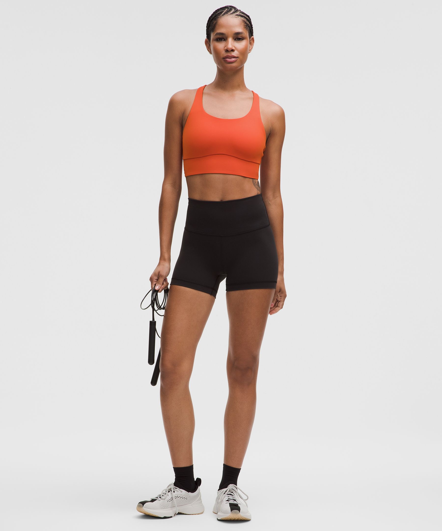 Lululemon Energy Longline Bra Medium Support, B-d Cups In Orange