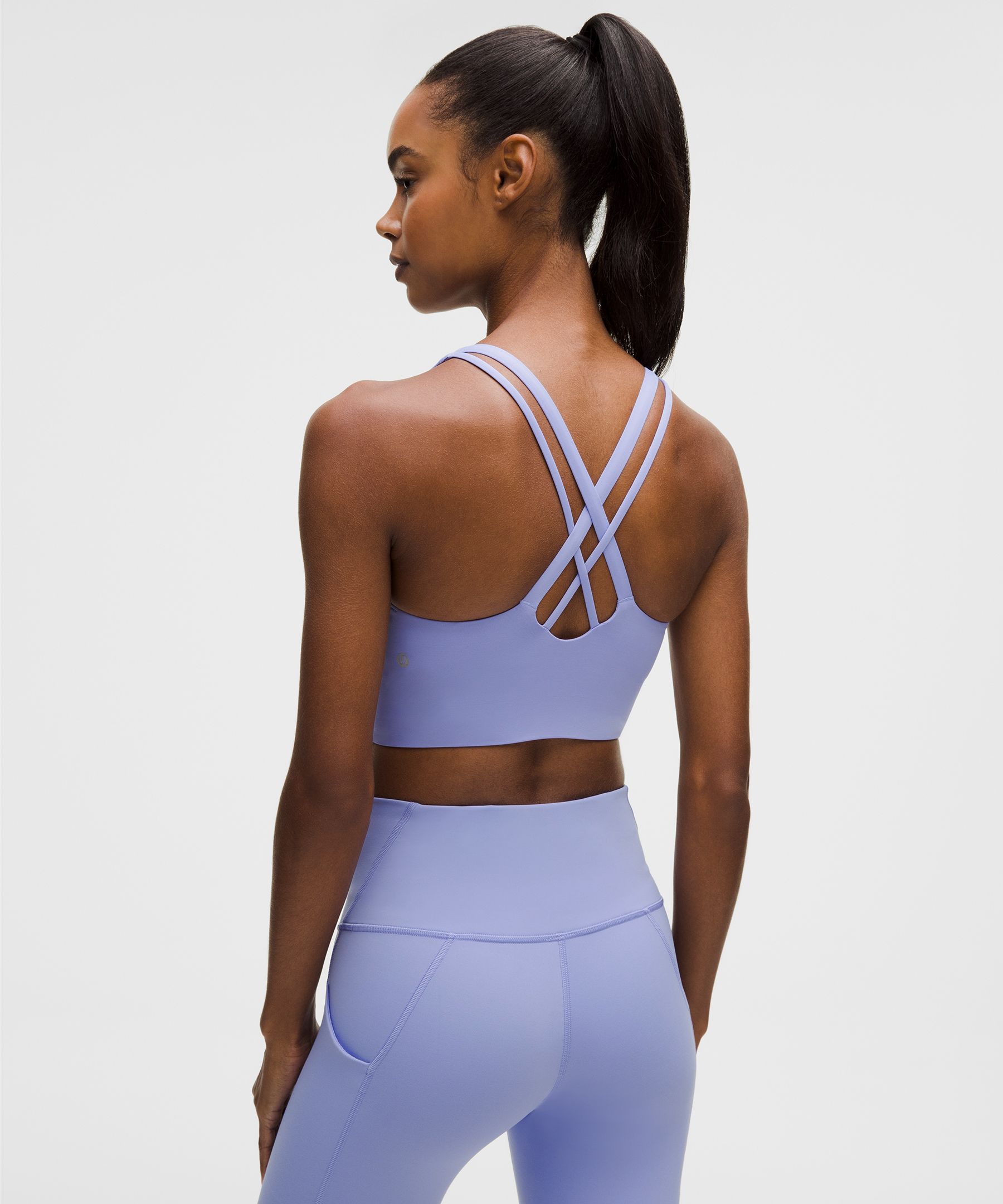 Lululemon Energy Longline Bra Medium Support, B-d Cups In Blue