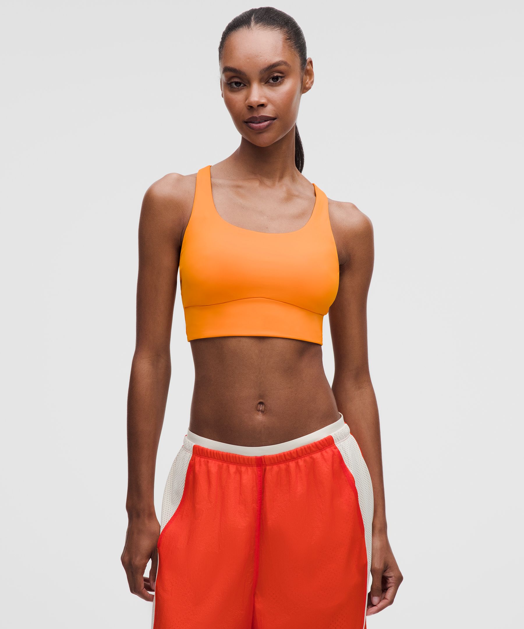 Lululemon Energy Longline Bra Medium Support, B-d Cups In Yellow