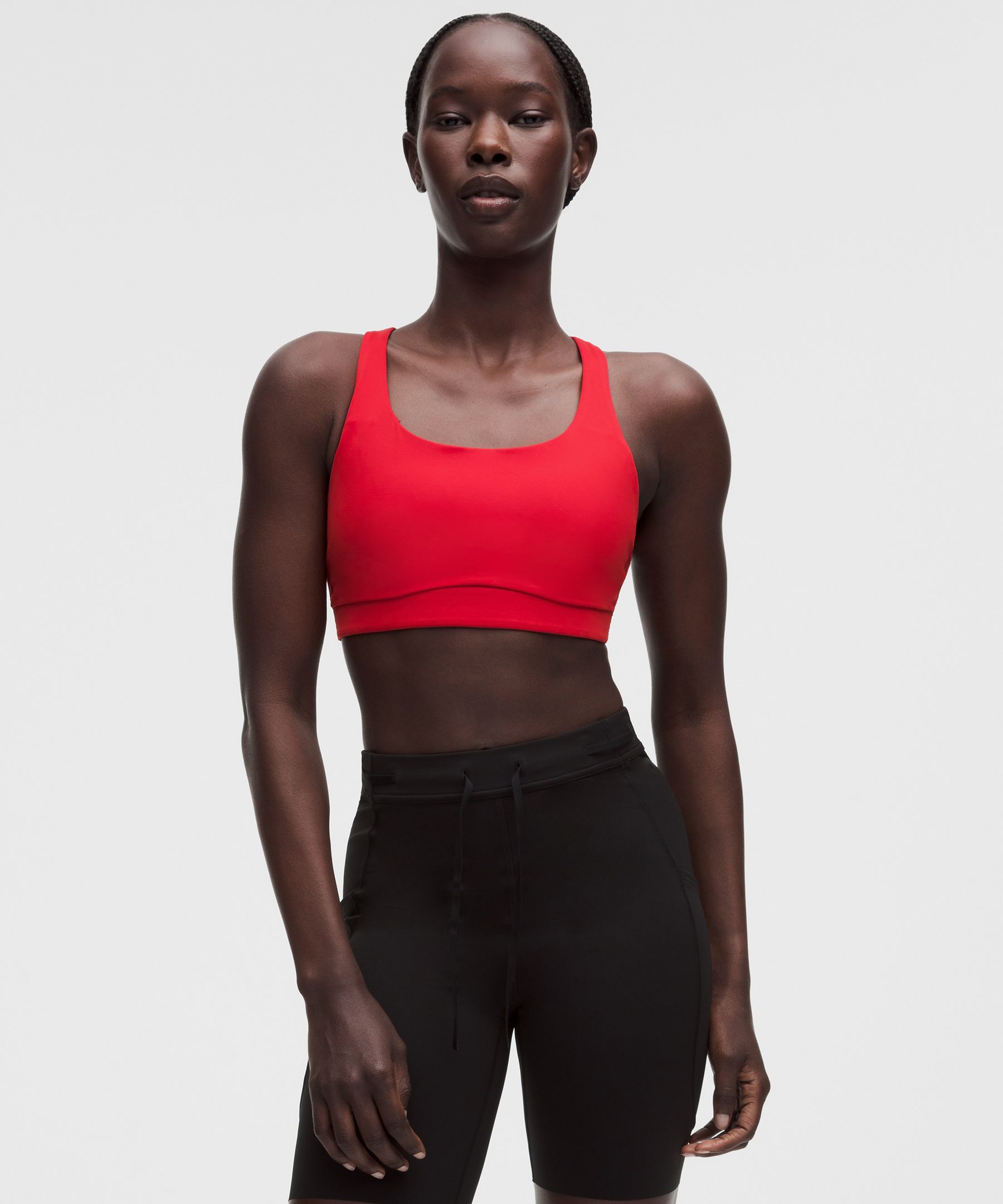 lululemon – Women’s Energy Sports Bra Medium Support, B-D Cups Evolve – Color Red/Neon – Size Large