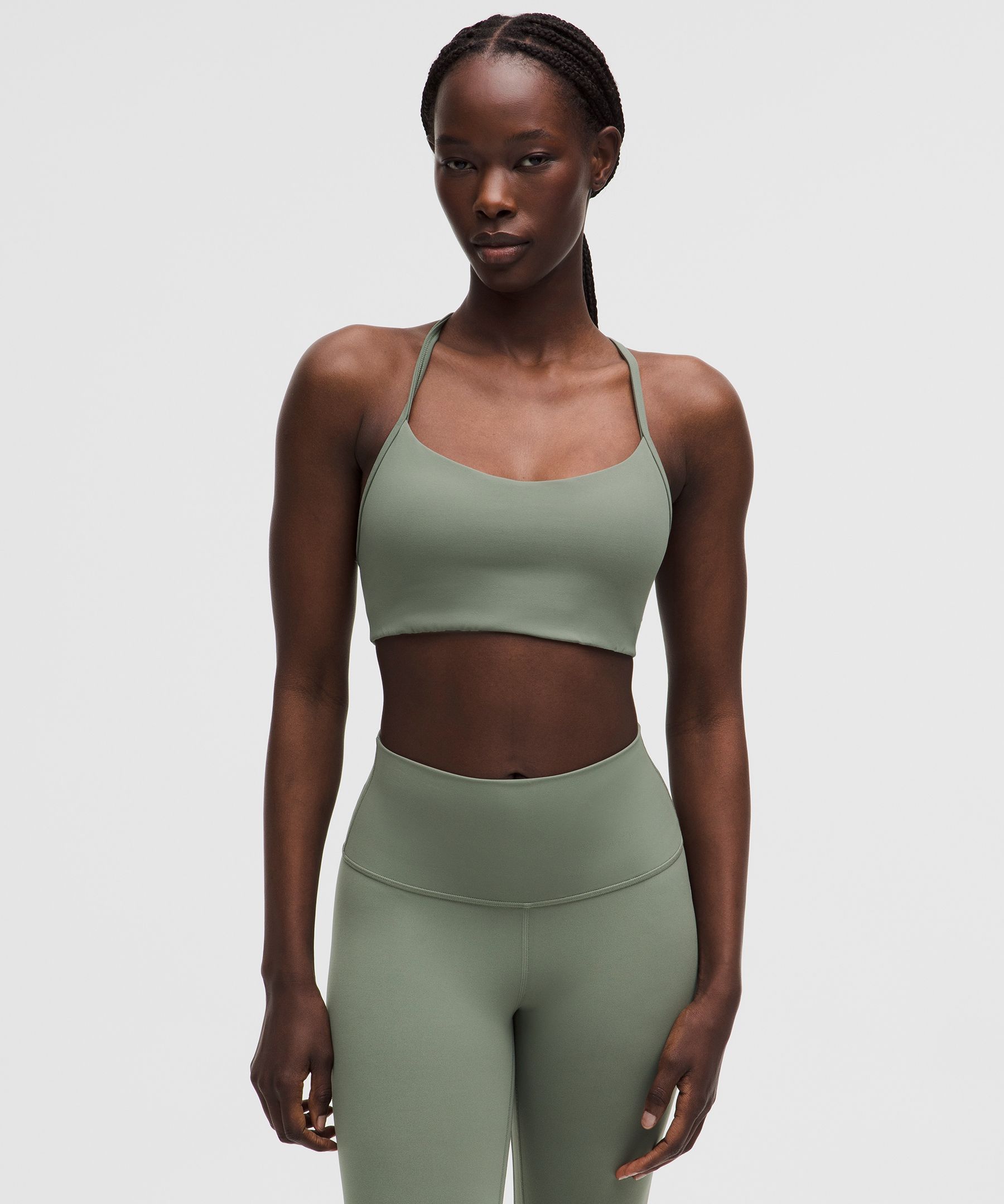 lululemon – Women’s Flow Y Sports Bra Light Support, A/B Cup Evolve – Color Green/Pastel – Size 6