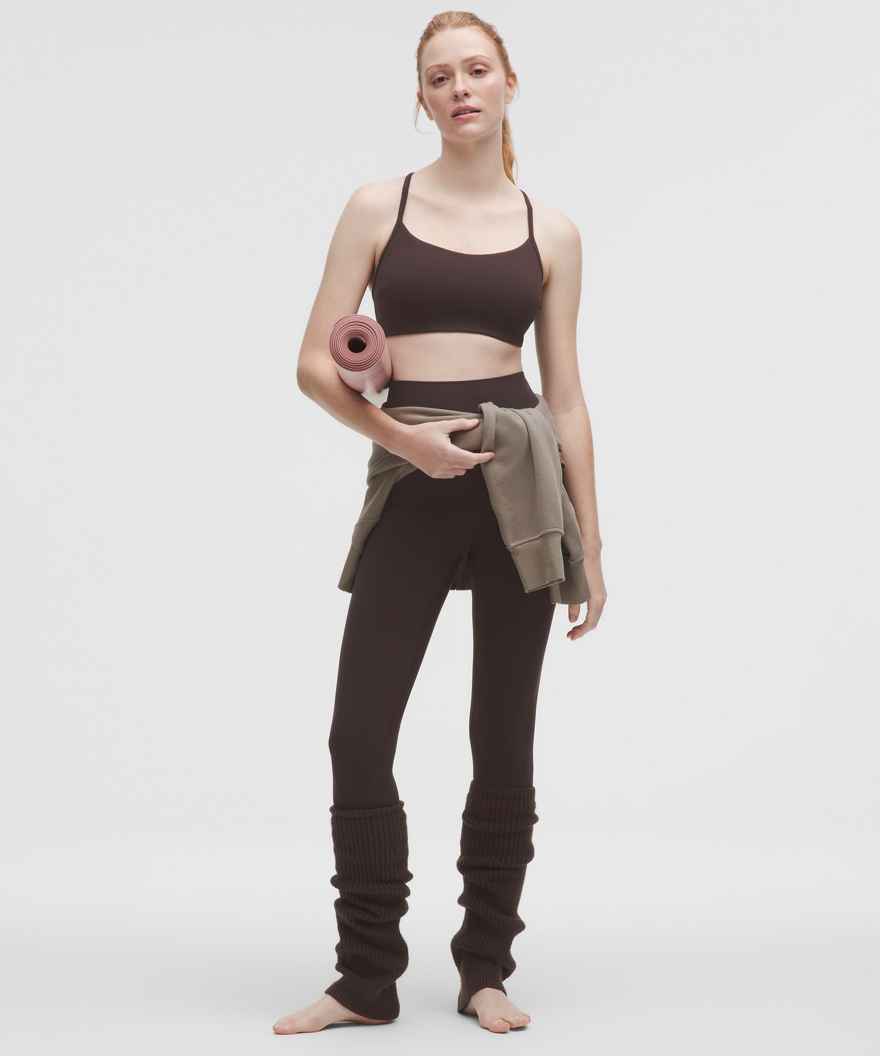 Lululemon Flow Y Bra Light Support, C/d Cup In Brown