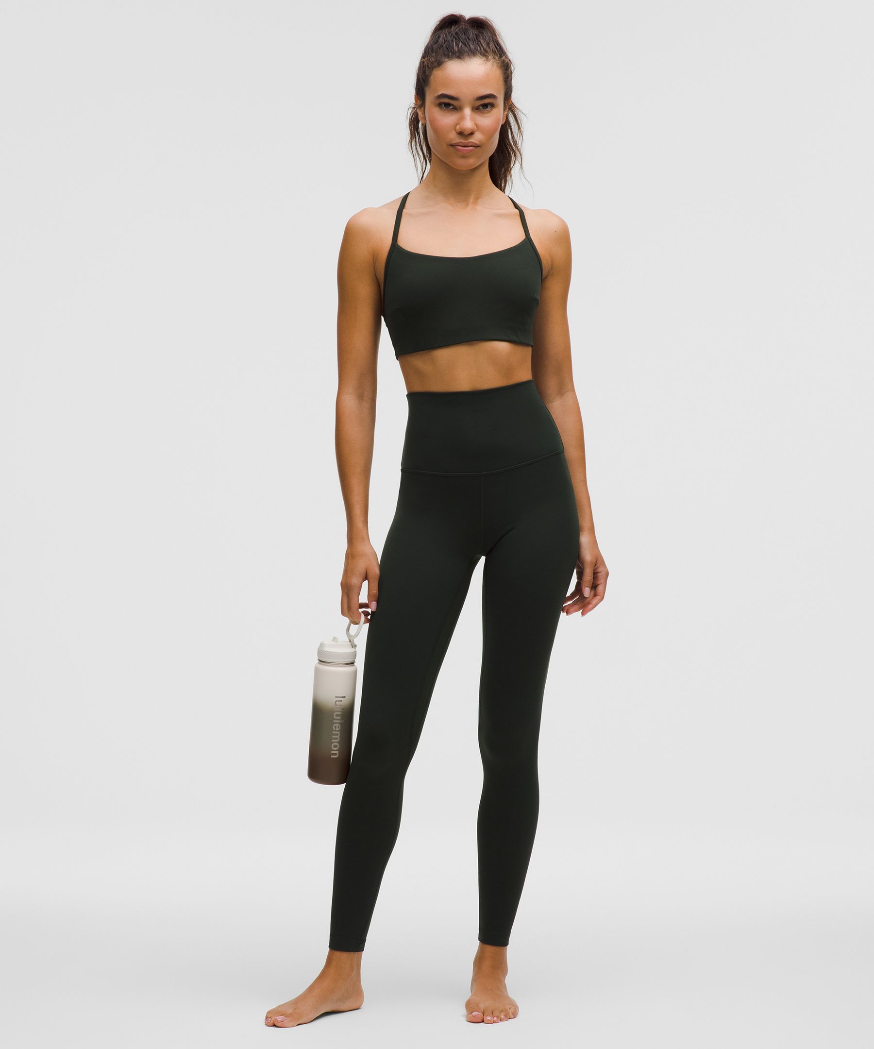 Lululemon Flow Y Bra Light Support, C/d Cup In Black
