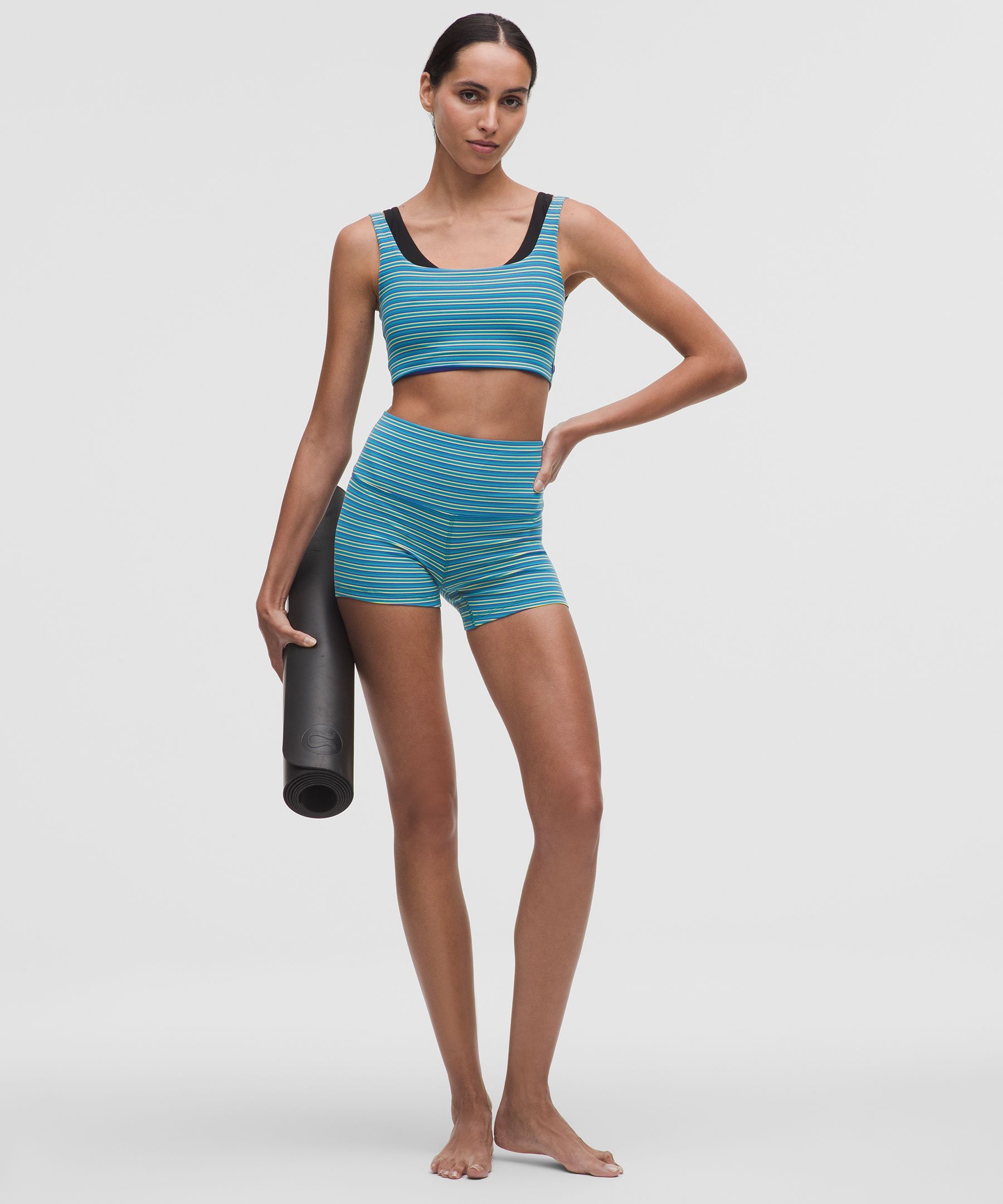Lululemon Bend This Scoop And Square Bra In Blue