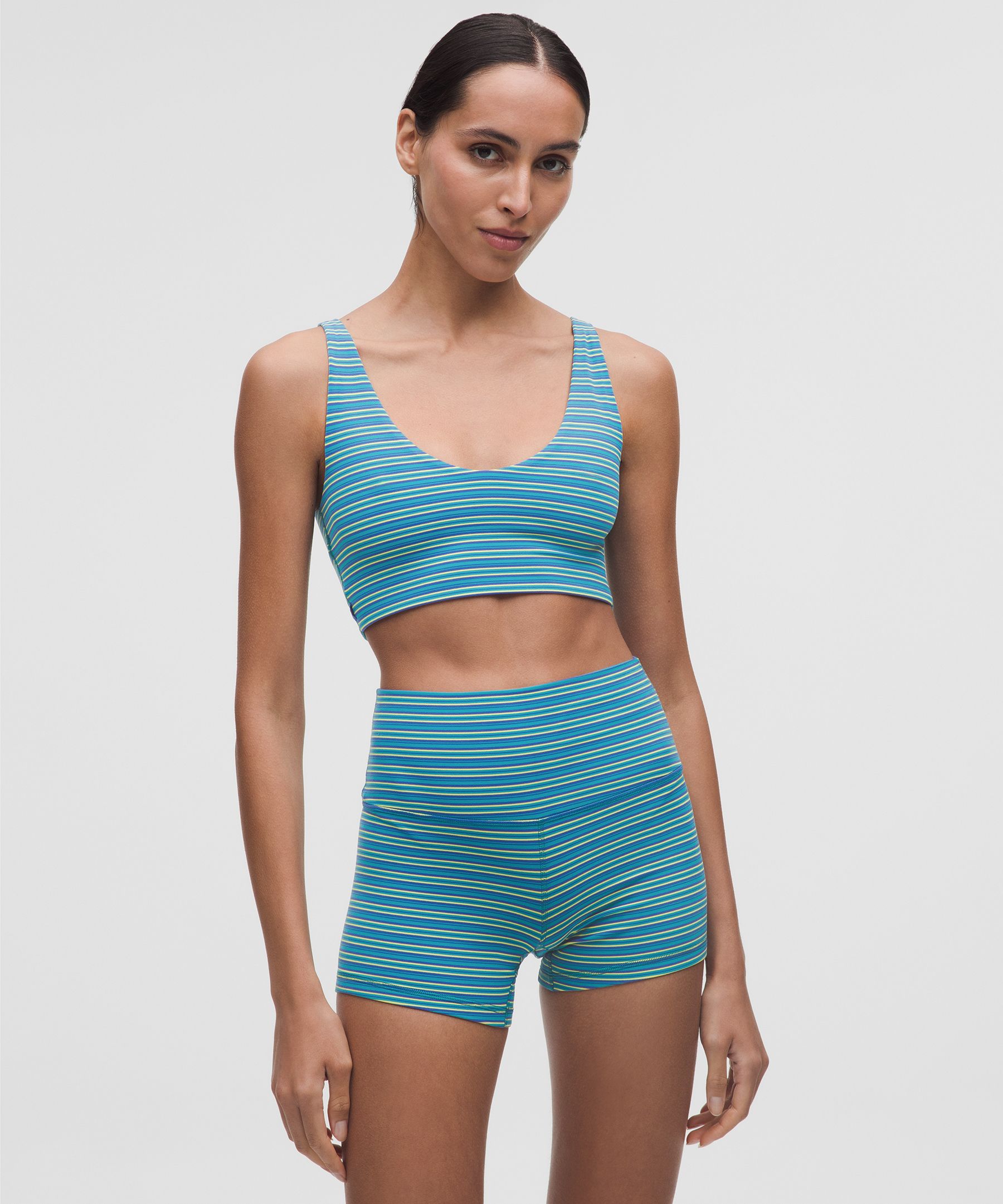 Lululemon Bend This Scoop And Square Bra In Blue