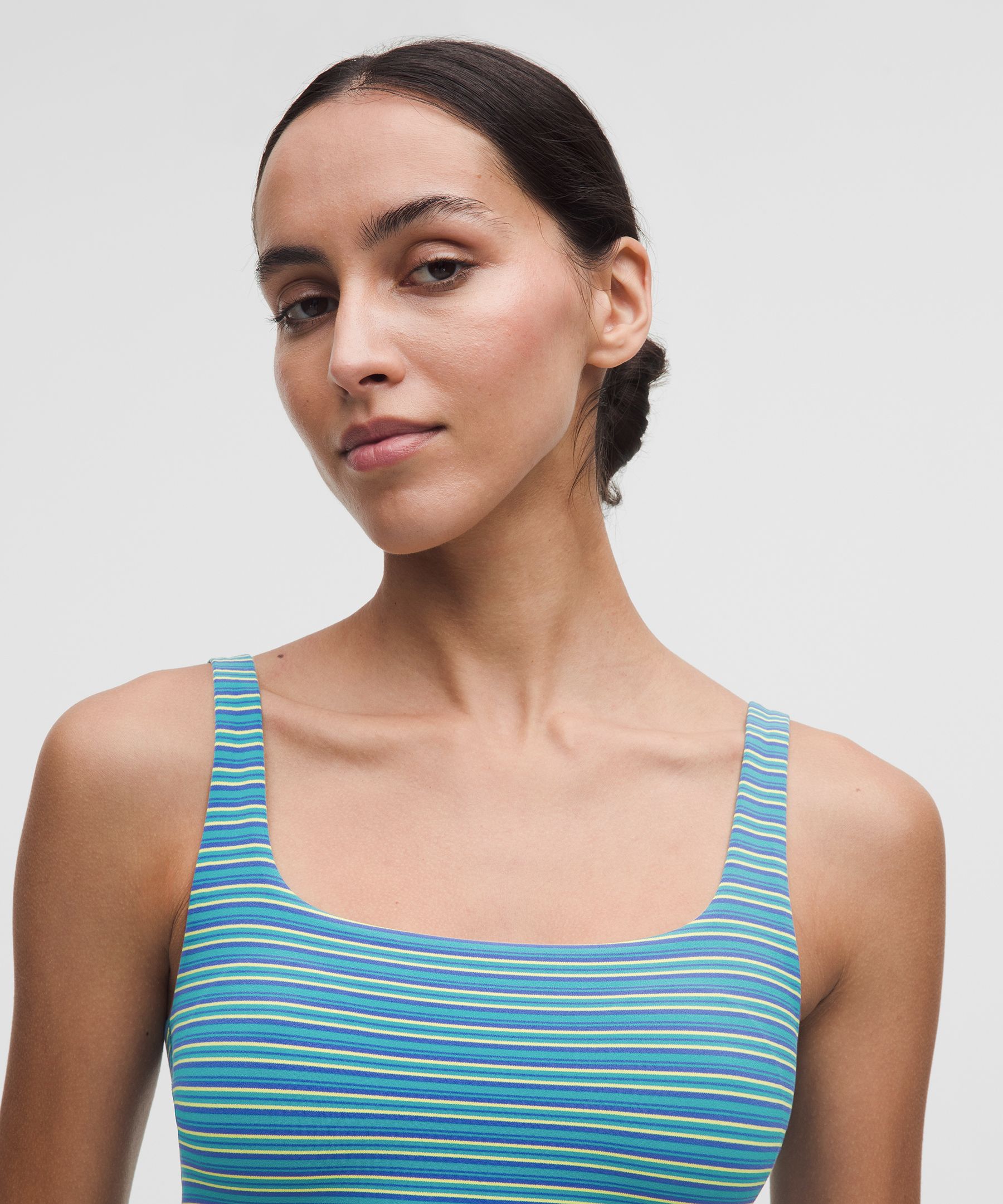 Lululemon Bend This Scoop And Square Bra In Blue