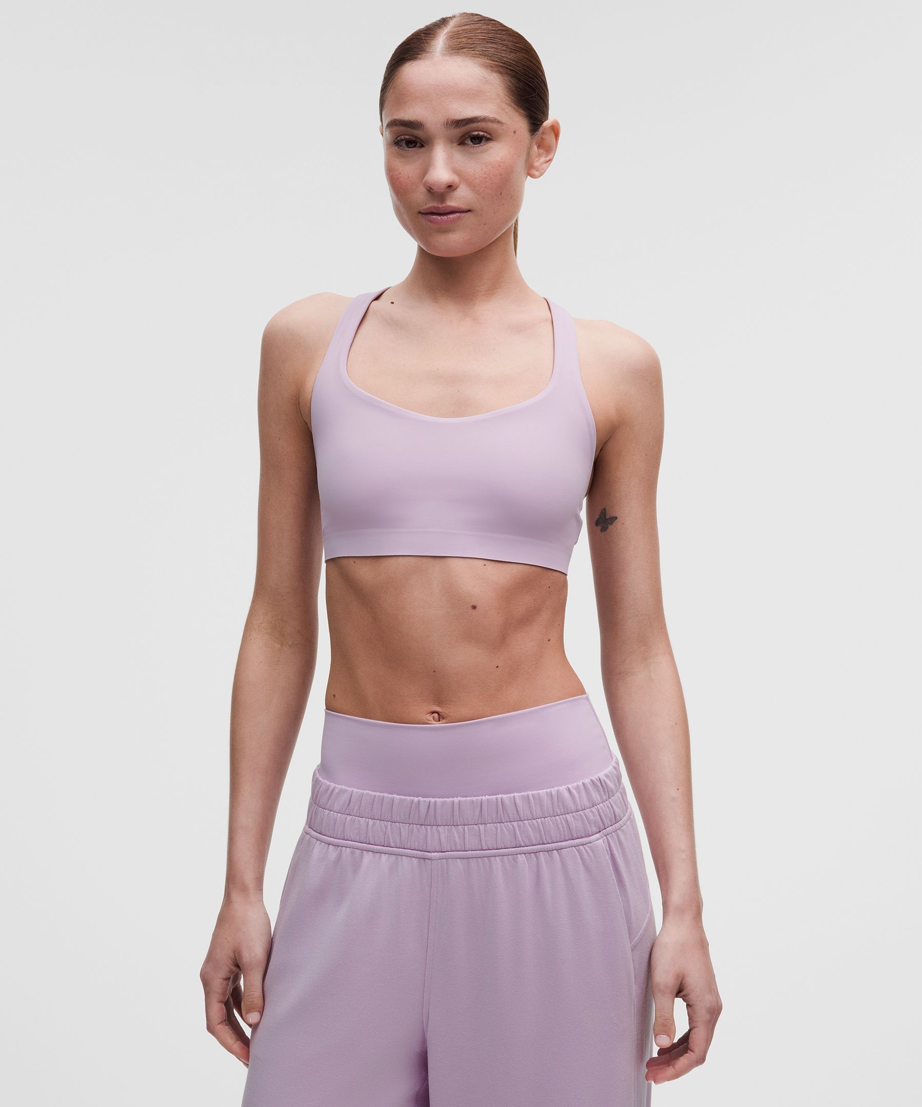 lululemon – Women’s FlexyFlex Strappy Yoga Sports Bra Light Support, A-C Cups – Color Purple – Size Large/XL