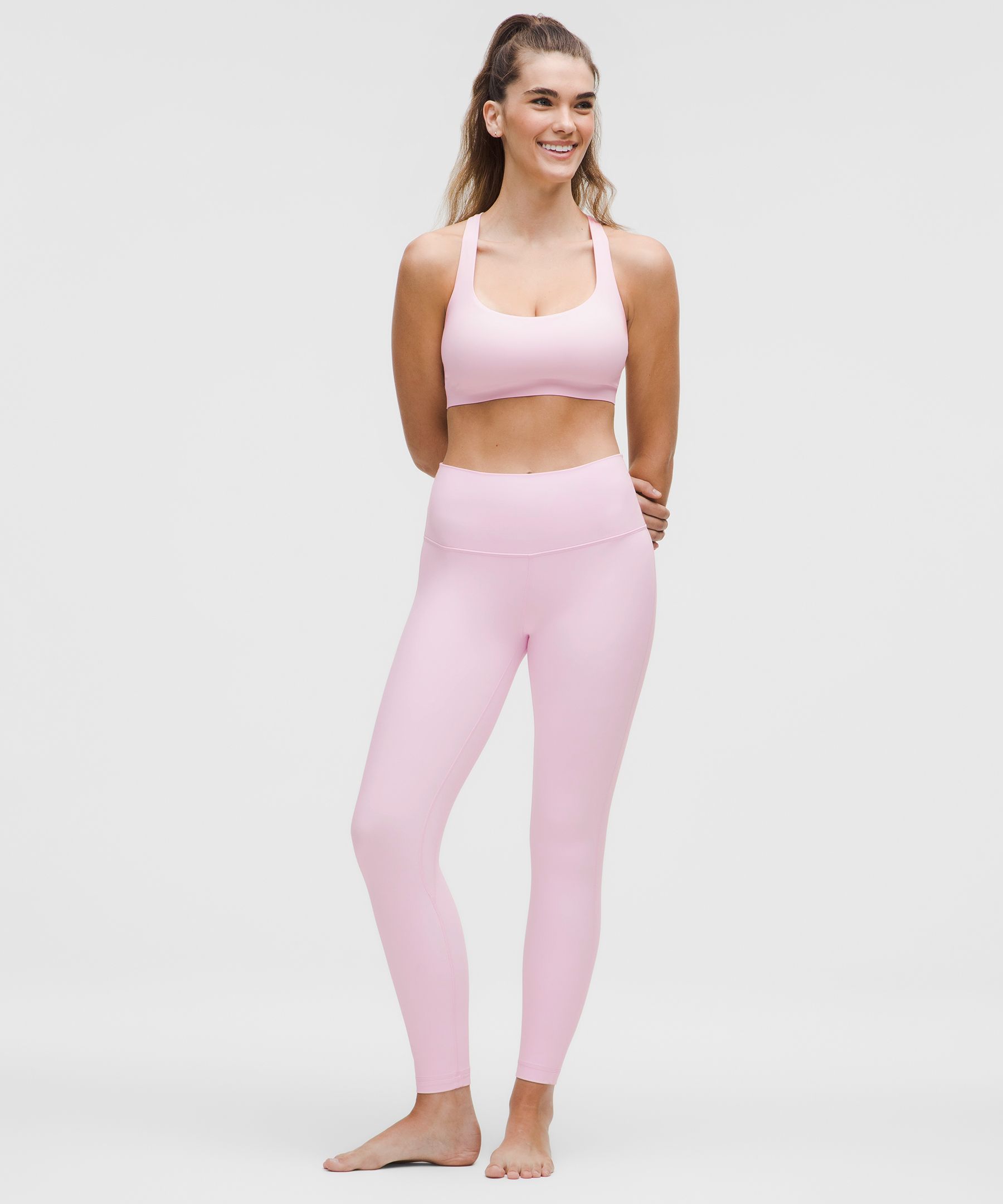 Lululemon Flexyflex Strappy Yoga Bra In Pink