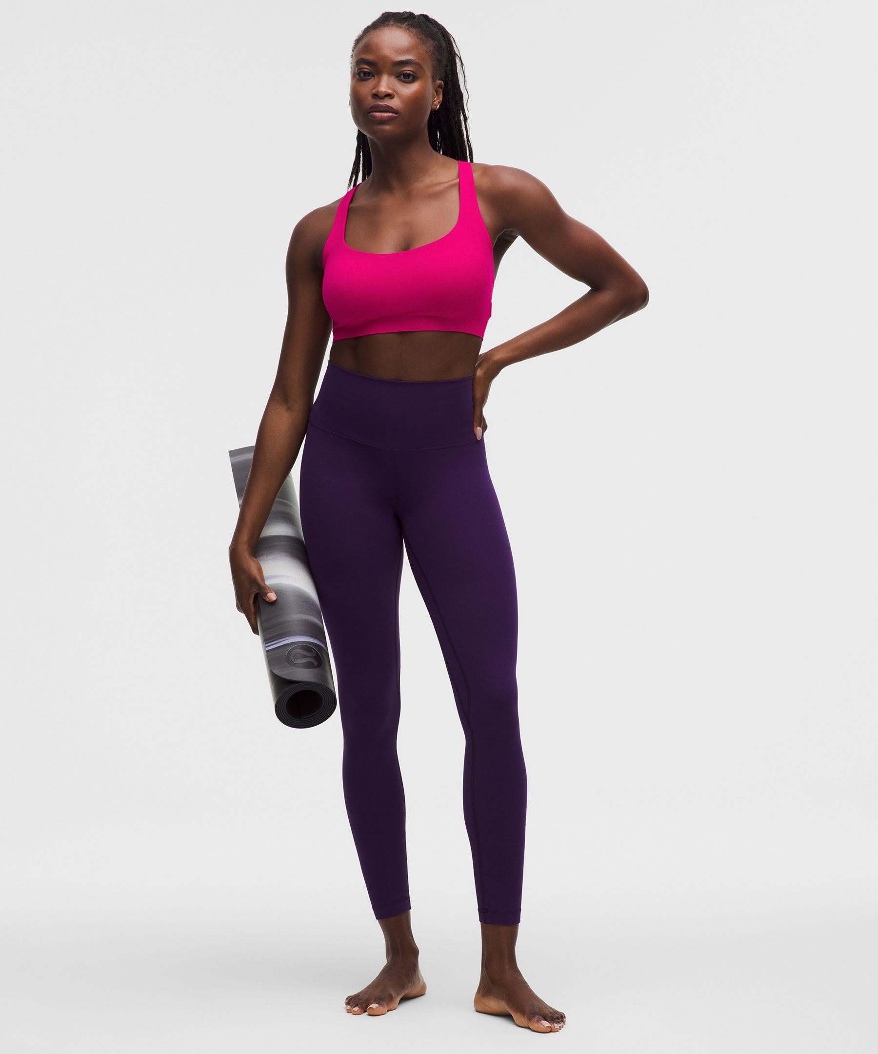 Lululemon Flexyflex Strappy Yoga Bra In Pink
