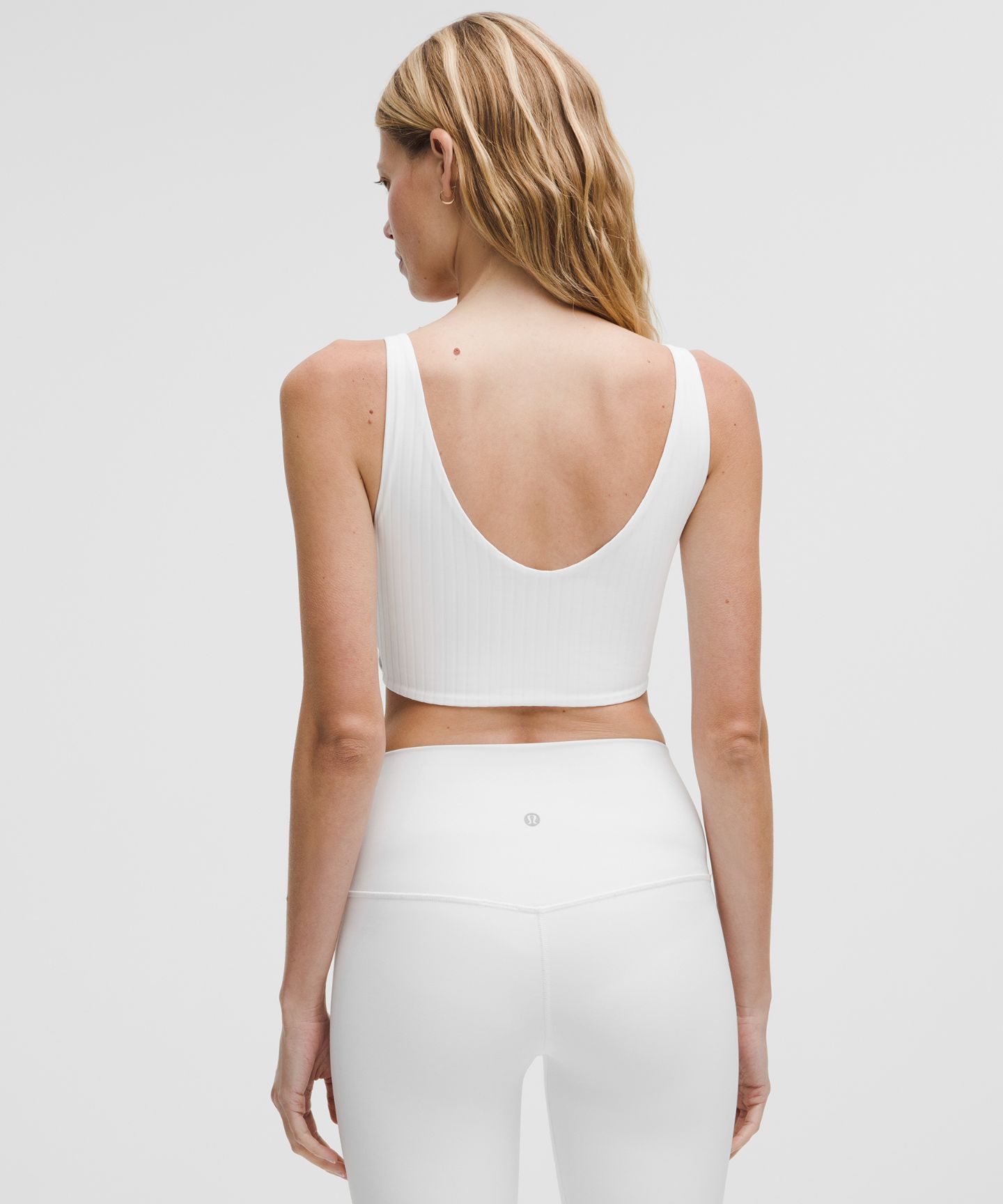 Бра Bend This A-C, лёгкая поддержка, в рубчик — Lululemon, цвет: Белый — фото 2