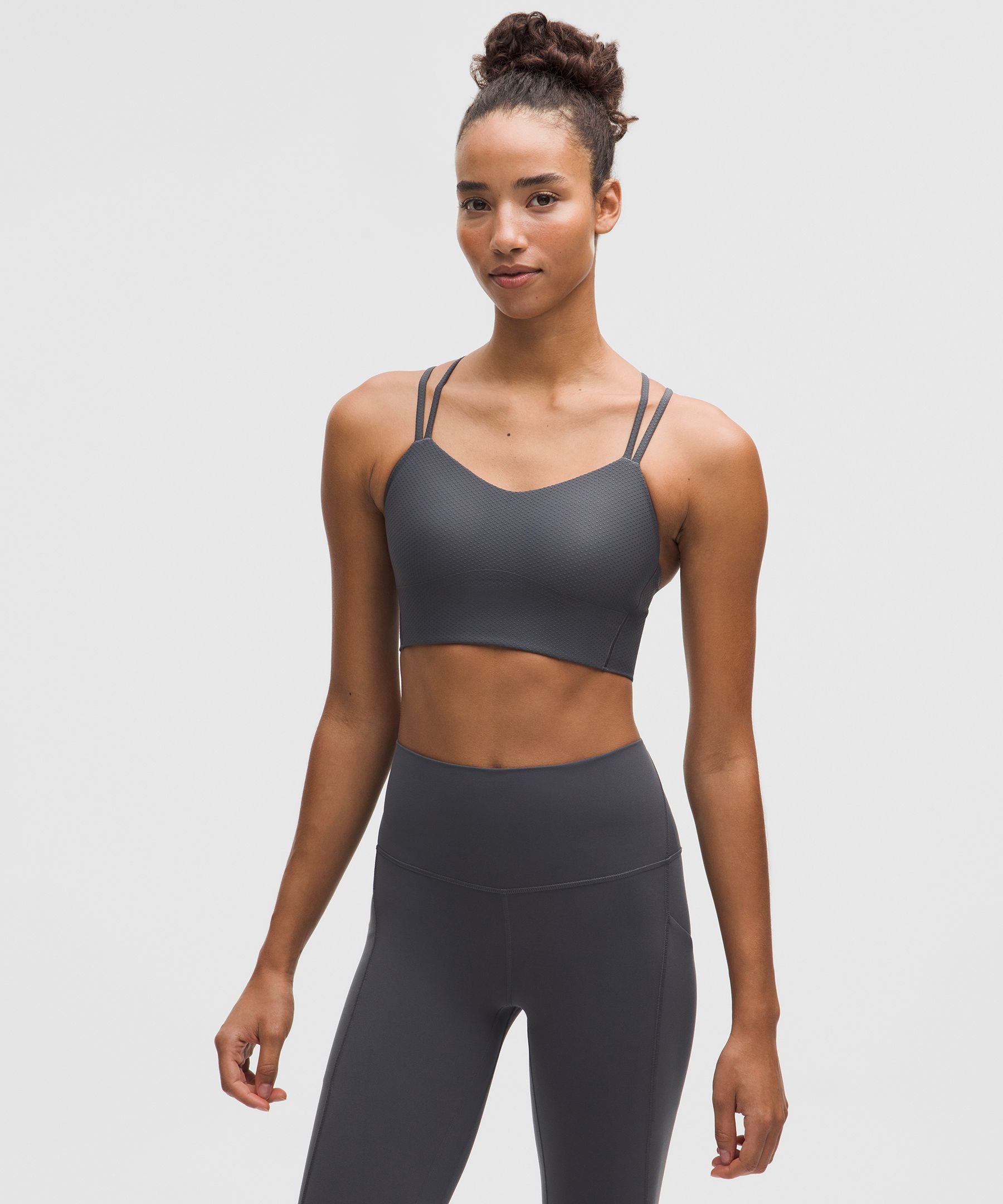 Lululemon Like A Cloud Longline Bra Light Support, B/c Cup In Gray