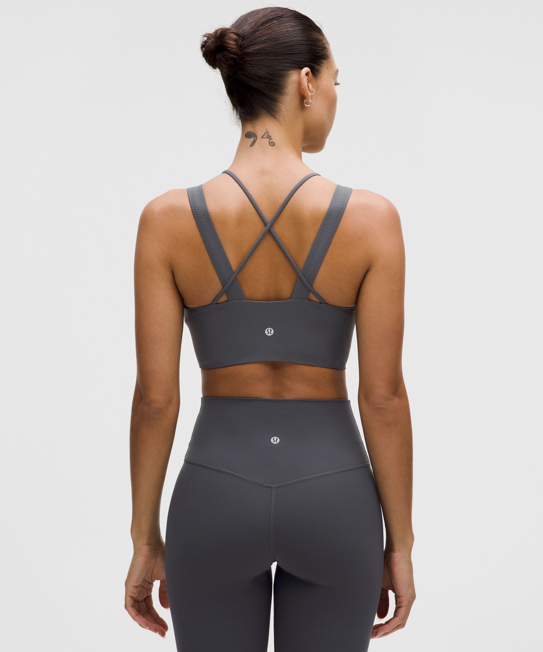 Lululemon Like A Cloud Longline Bra Light Support, D/dd Cup In Gray