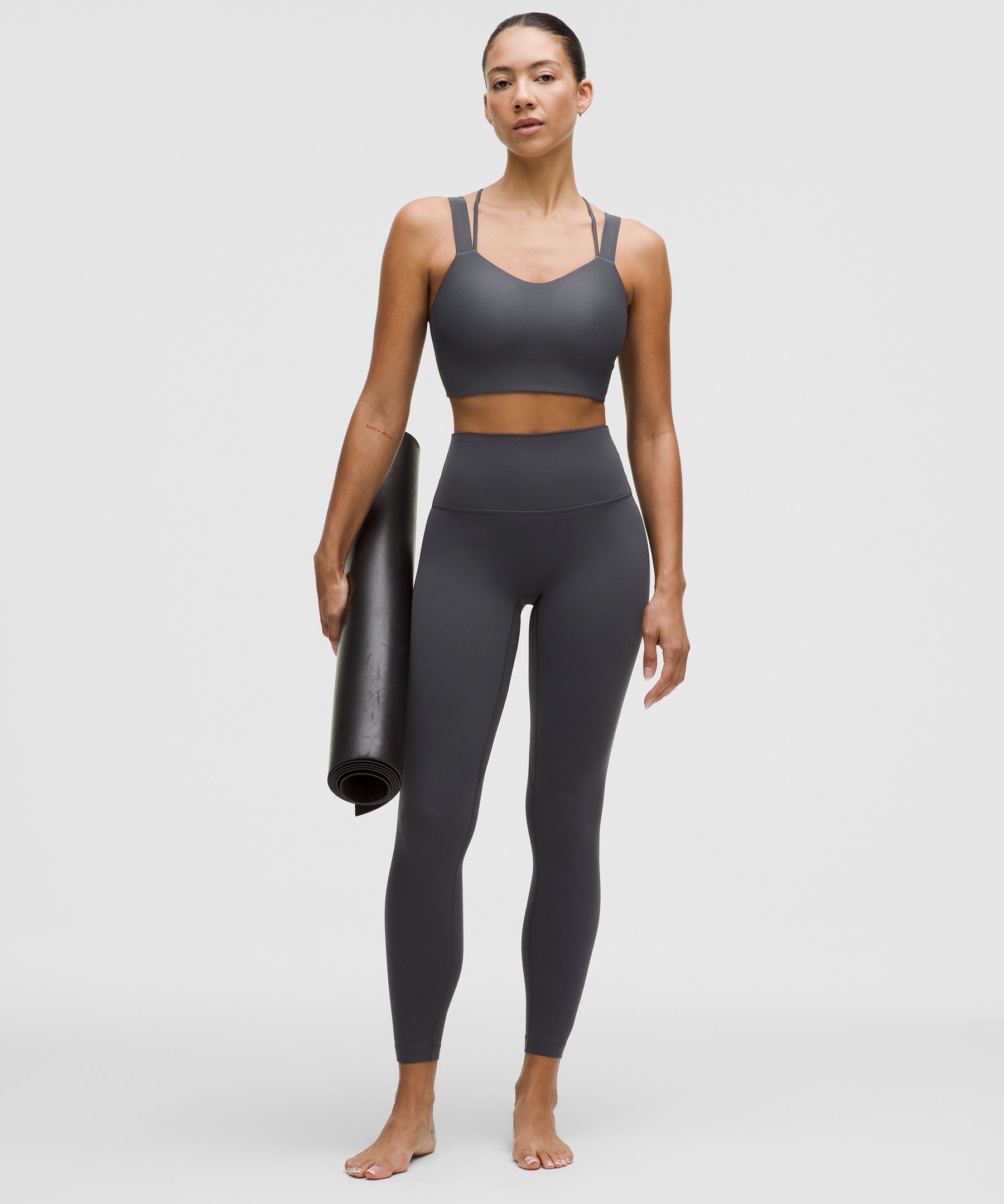 Lululemon Like A Cloud Longline Bra Light Support, D/dd Cup In Gray