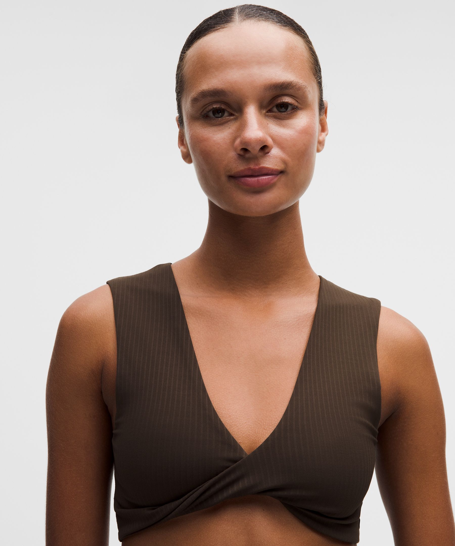 Ribbed Nulu Twist-Front V-Neck Bra *Light Support, B/C Cup