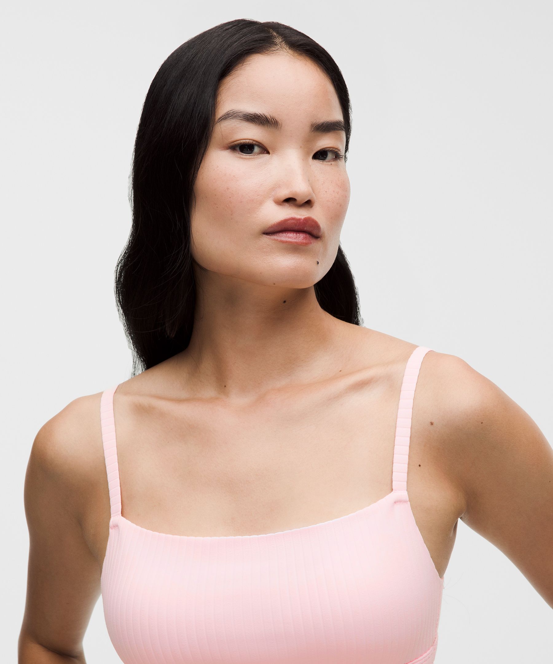 Ribbed Cami-Strap Bra