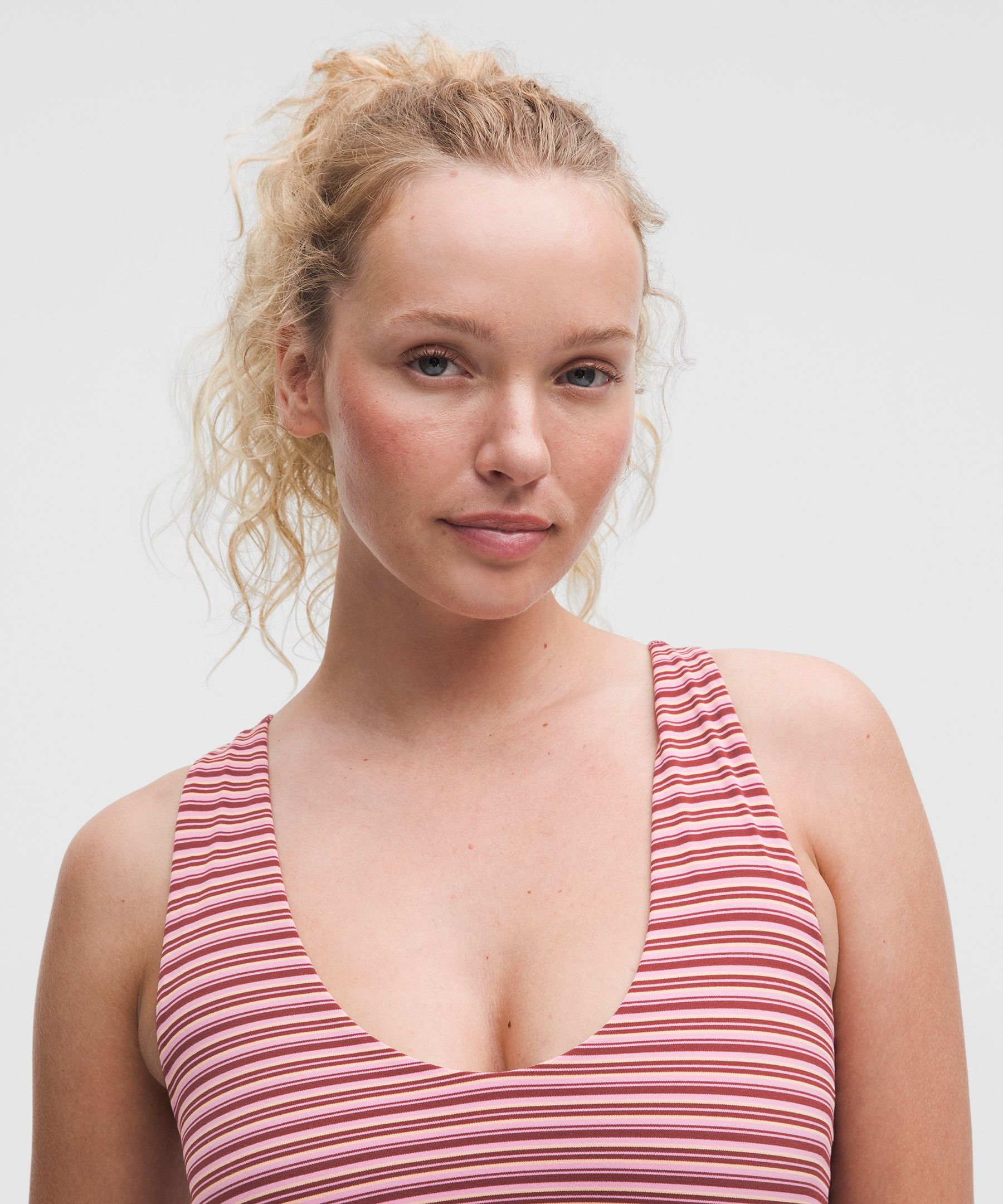 Lululemon Bend This Scoop And Cross Bra In Pink