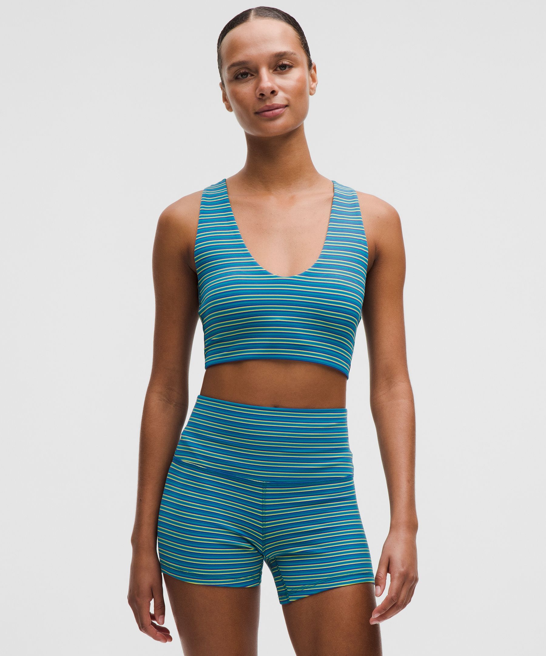 Lululemon Bend This Scoop And Cross Bra In Blue