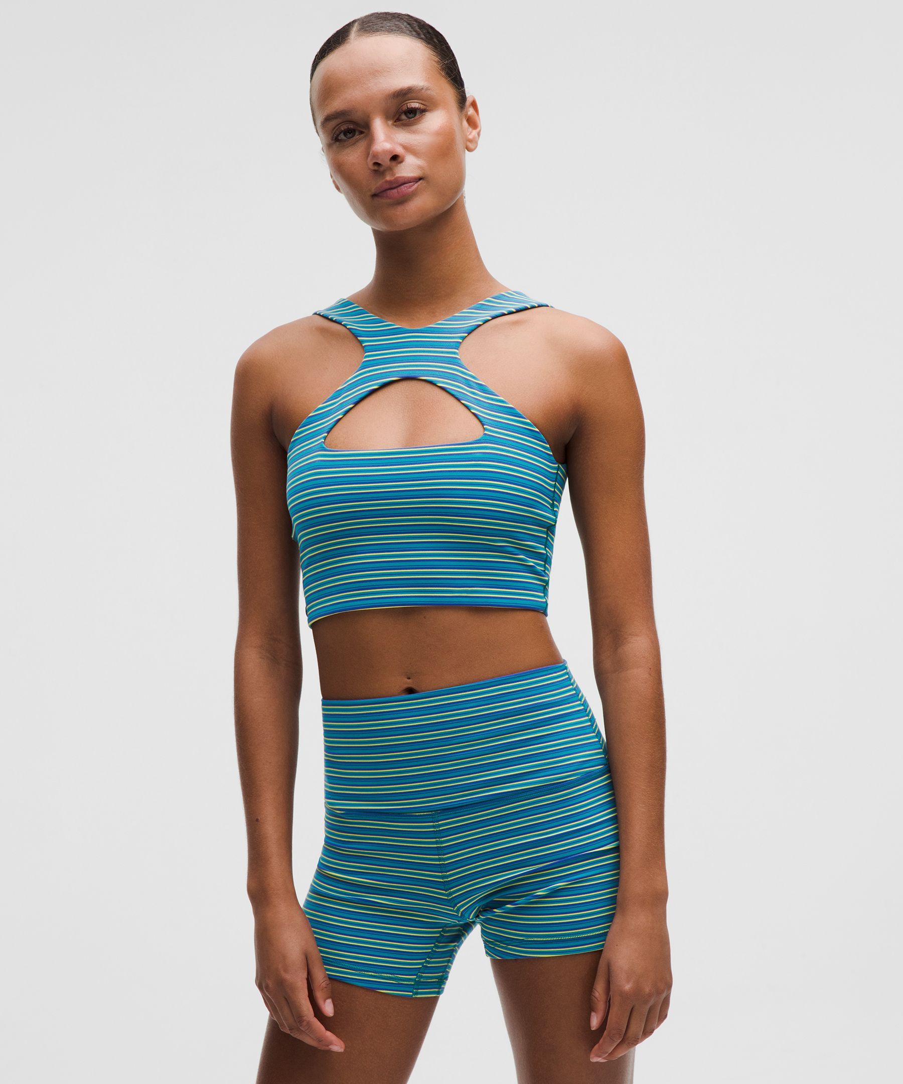 Lululemon Bend This Scoop And Cross Bra In Blue