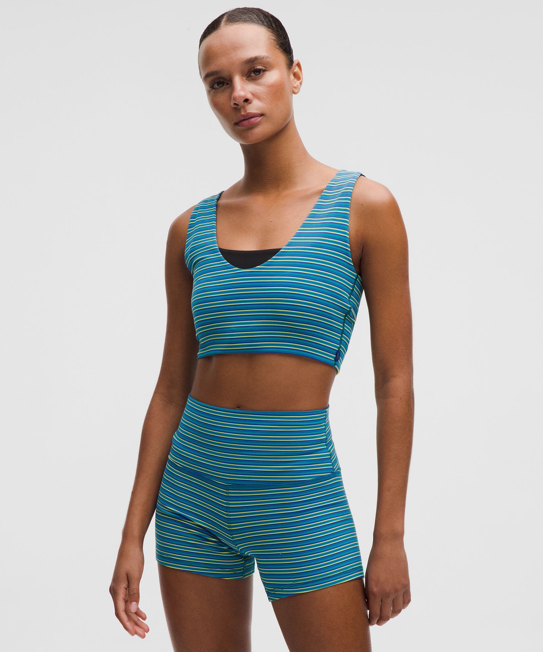 Lululemon Bend This Scoop And Cross Bra In Blue