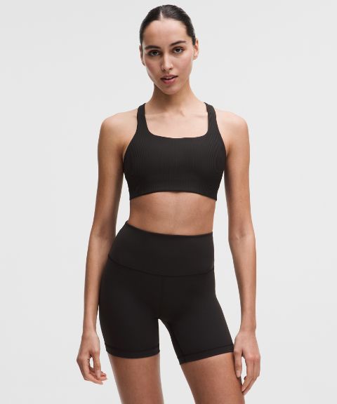 Женский спортивный бра Lululemon All-Time Hero в рубчик