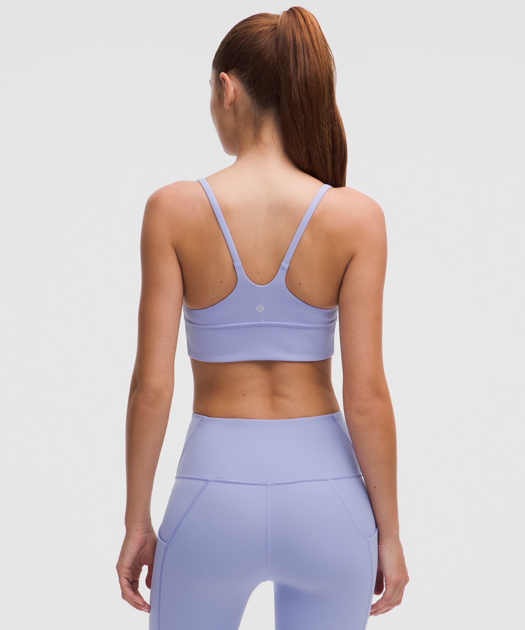 Lululemon Wunder Train Strappy Wrapped Bra In Blue