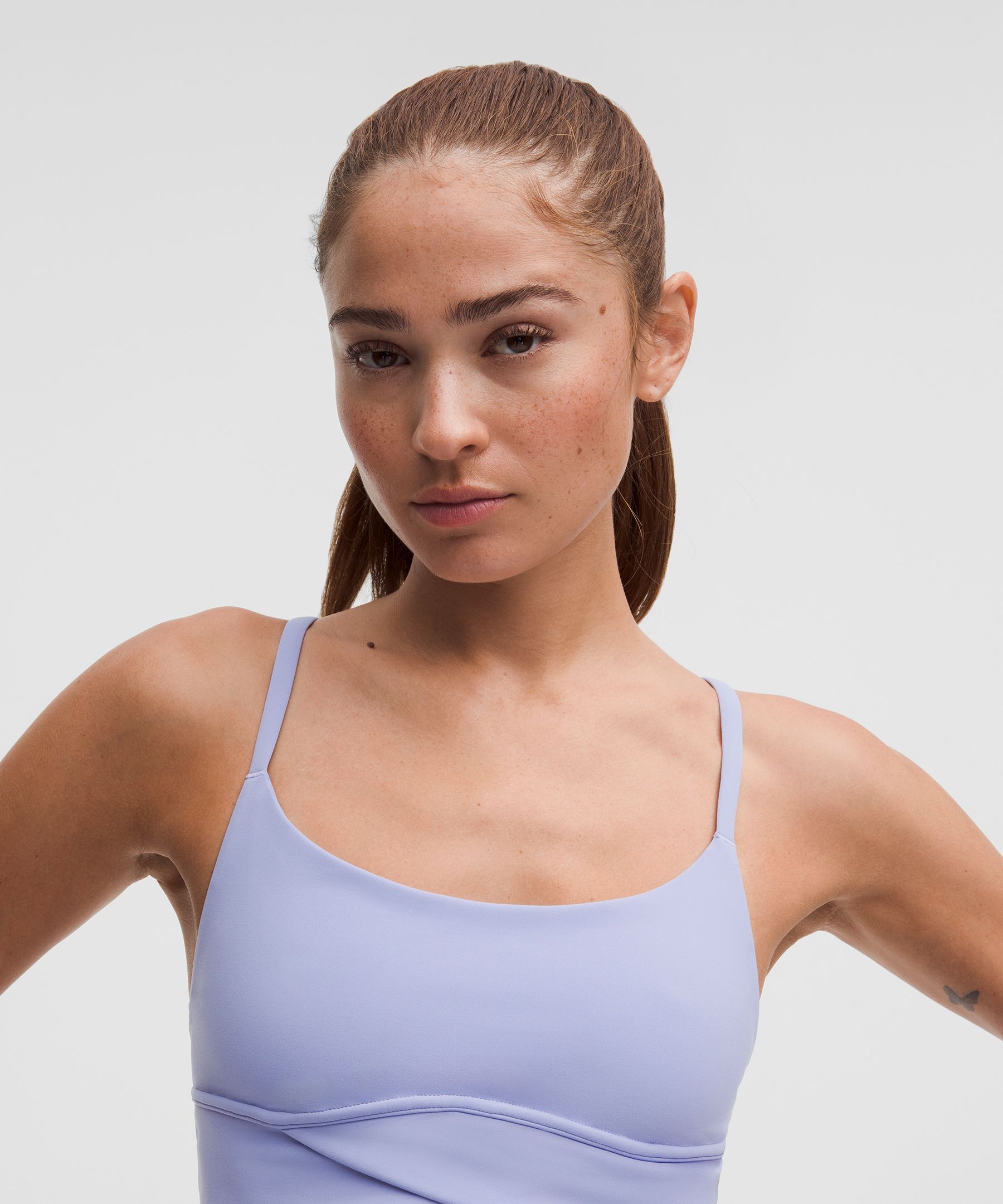 Lululemon Wunder Train Strappy Wrapped Bra In Blue