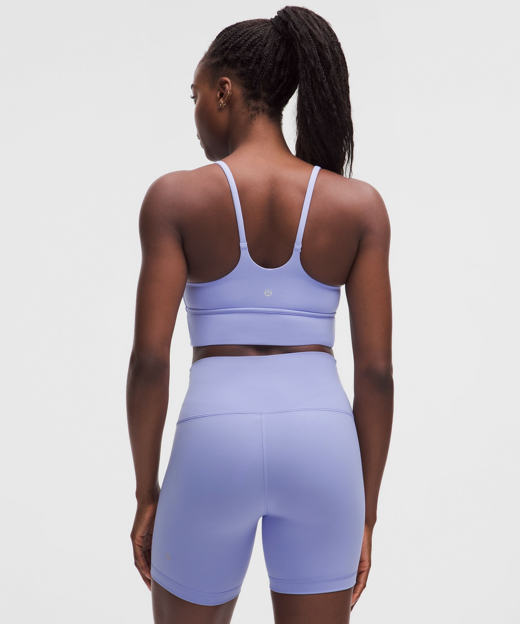 Lululemon Wunder Train Strappy Wrapped Bra In Blue
