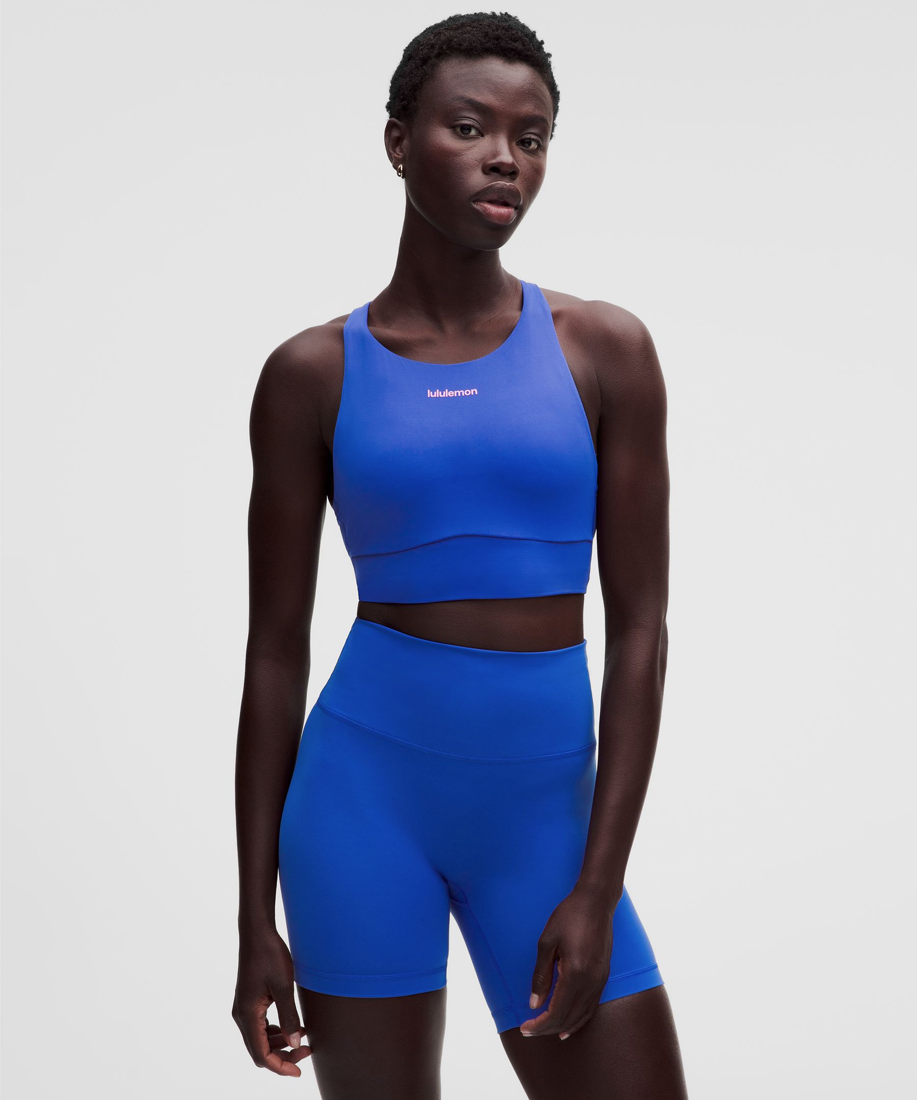 Brassi&egrave;re lululemon Energy longue &agrave; encolure haute Maintien moyen, bonnets&nbsp;B-D Evolve *Logo