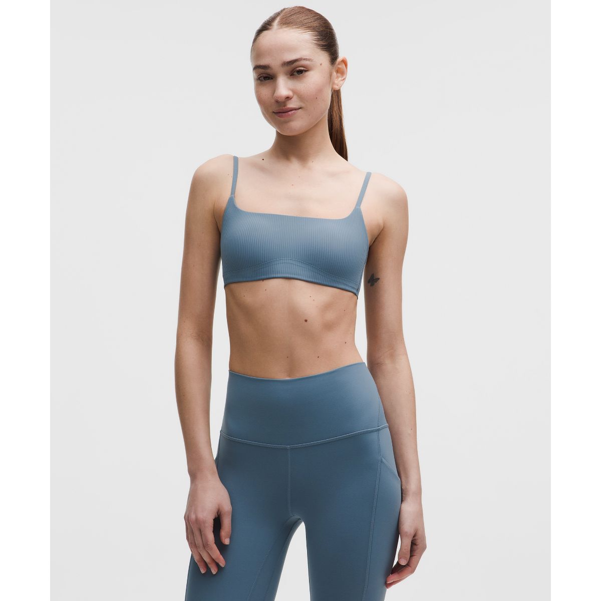Like a Cloud Ribbed Spaghetti-Strap Bra Light Support, A/B Cup