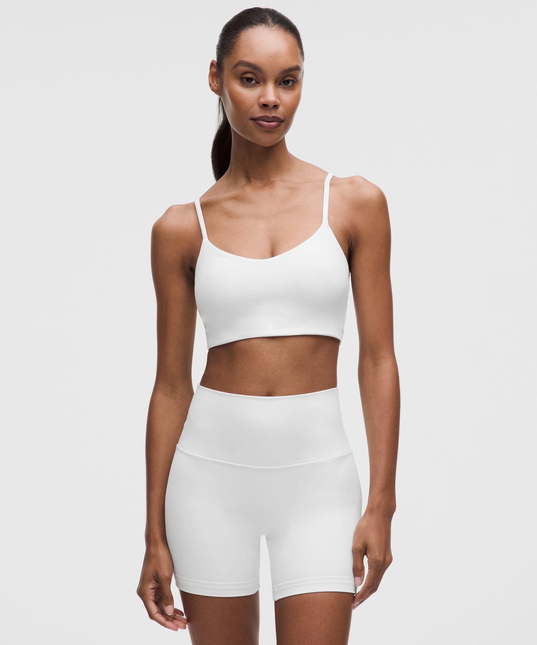 lululemon – Women’s Bend This Cami Spaghetti-Strap Sports Bra Light Support, A-C Cups – Color White – Size Small/Medium