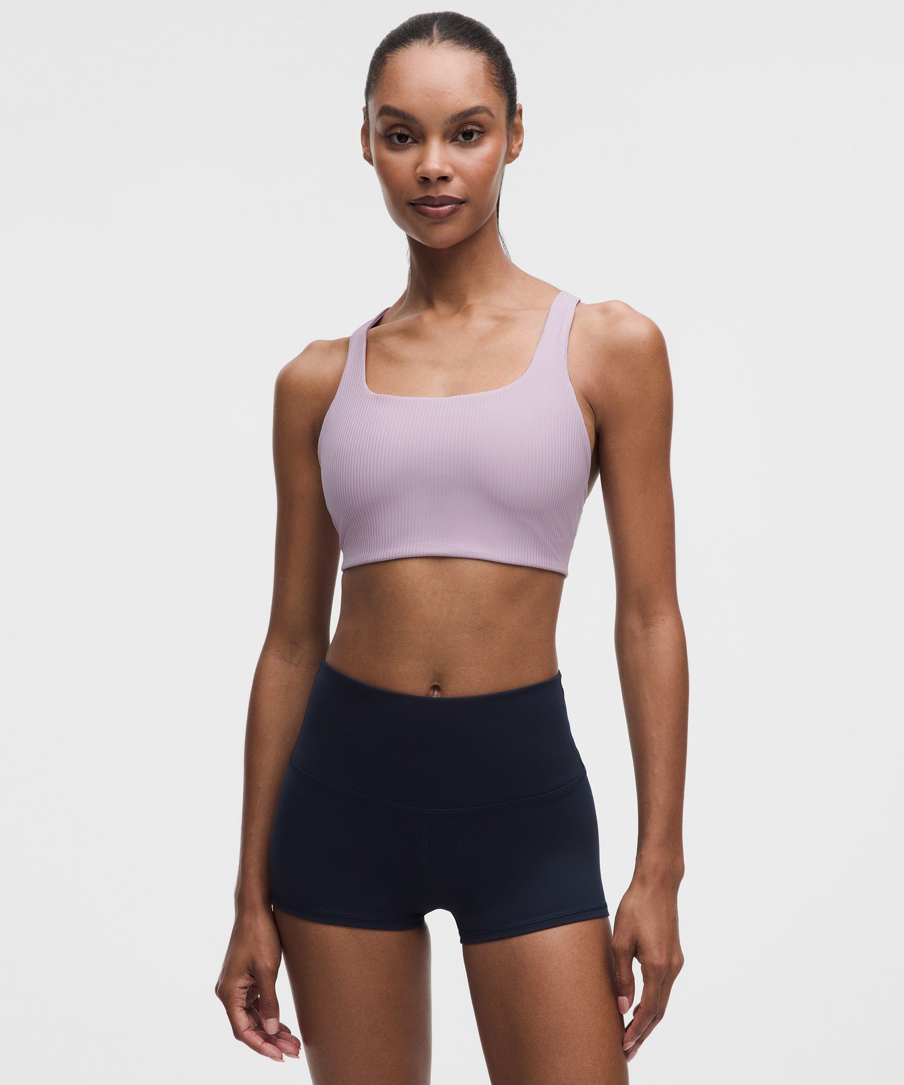 lululemon – Women’s All-Time Hero Ribbed Sports Bra Medium Support, B/C Cup – Color Purple – Size Large