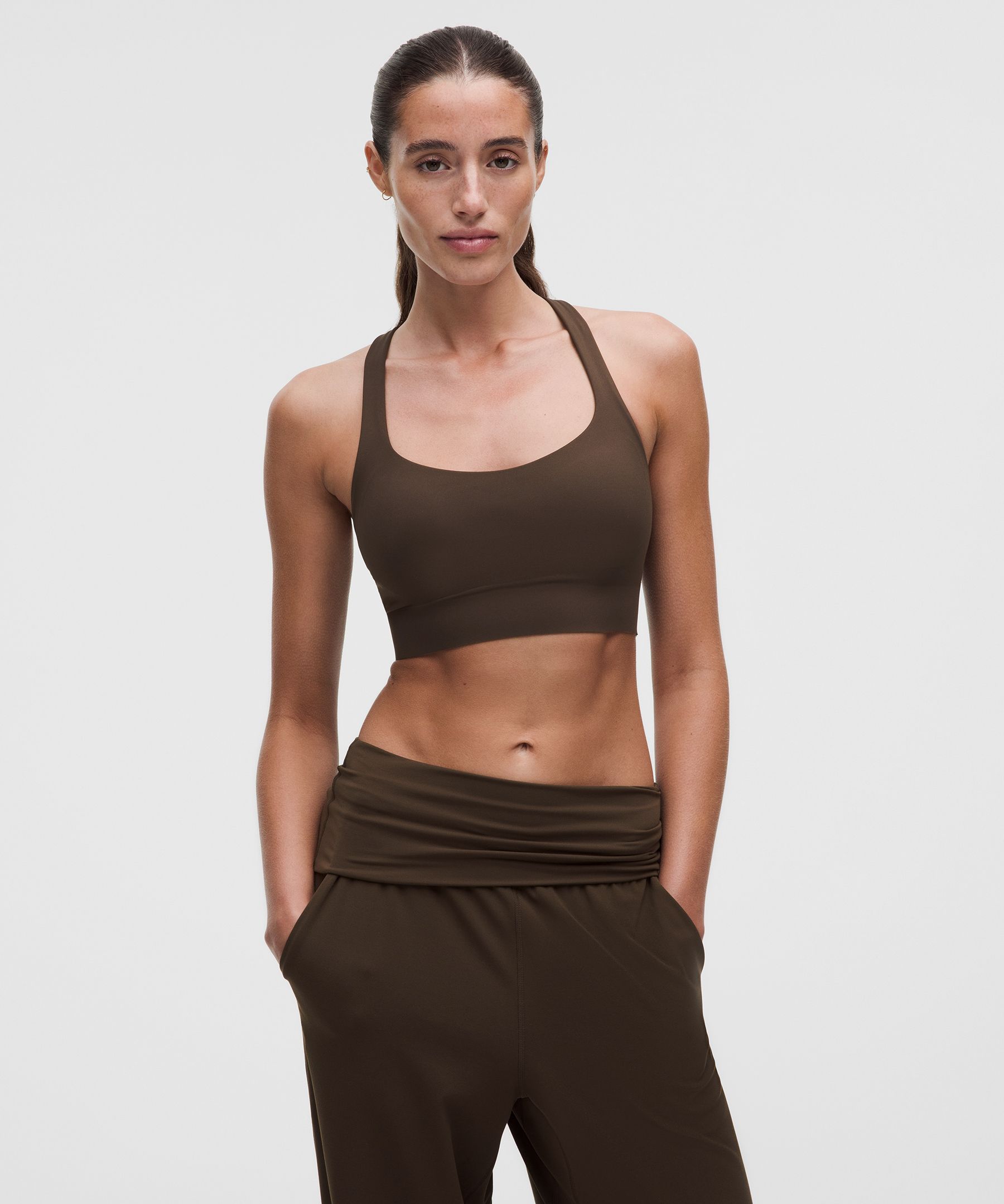 lululemon  FlexyFlex Strappy Longline Yoga Bra Light Support, A–C Cups - Size L/XL - Brown