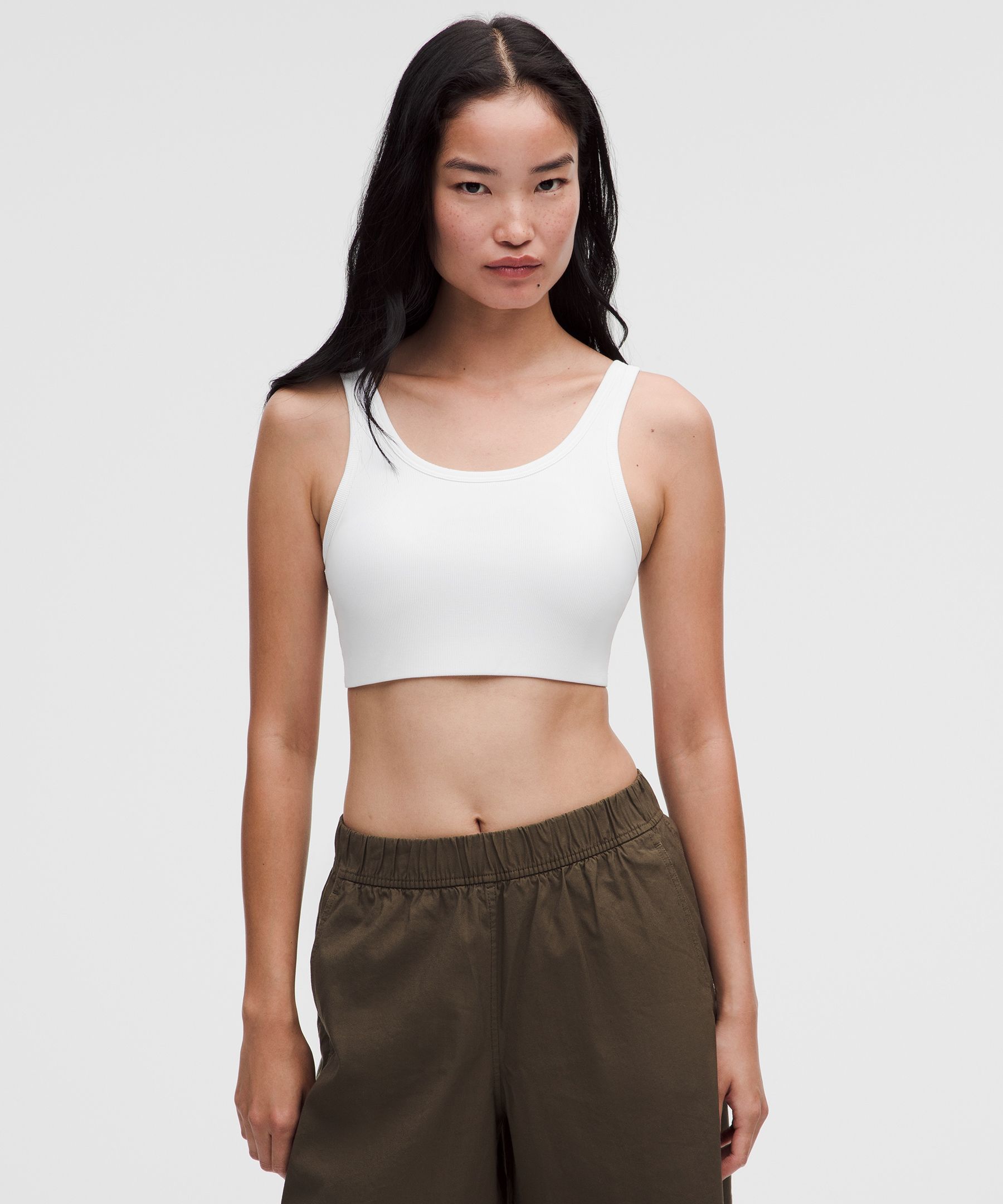lululemon – Women’s Nulu Ribbed Scoopneck Sports Bra Light Support, B/C Cup – Color White – Size XL