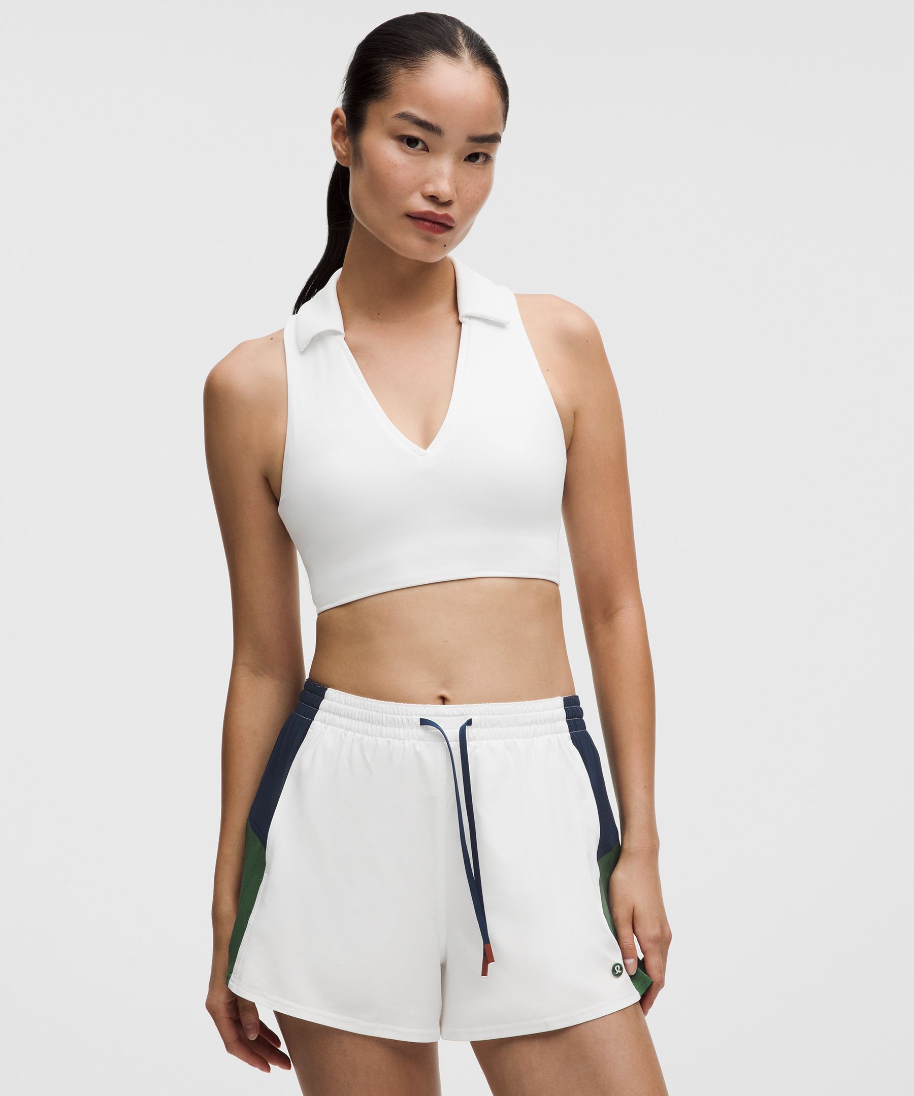 Collared Longline Ribbed Tennis Bra *Medium Support, B/C Cup